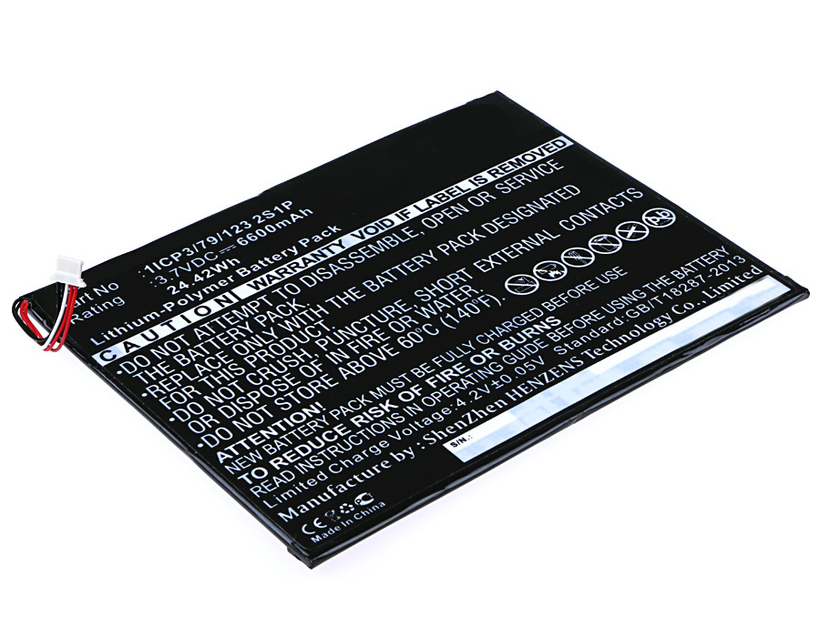 Synergy Digital Tablet Battery, Compatible with Nextbook 1ICP3/79/123 2S1P Tablet Battery (Li-Pol, 3.7V, 6600mAh)
