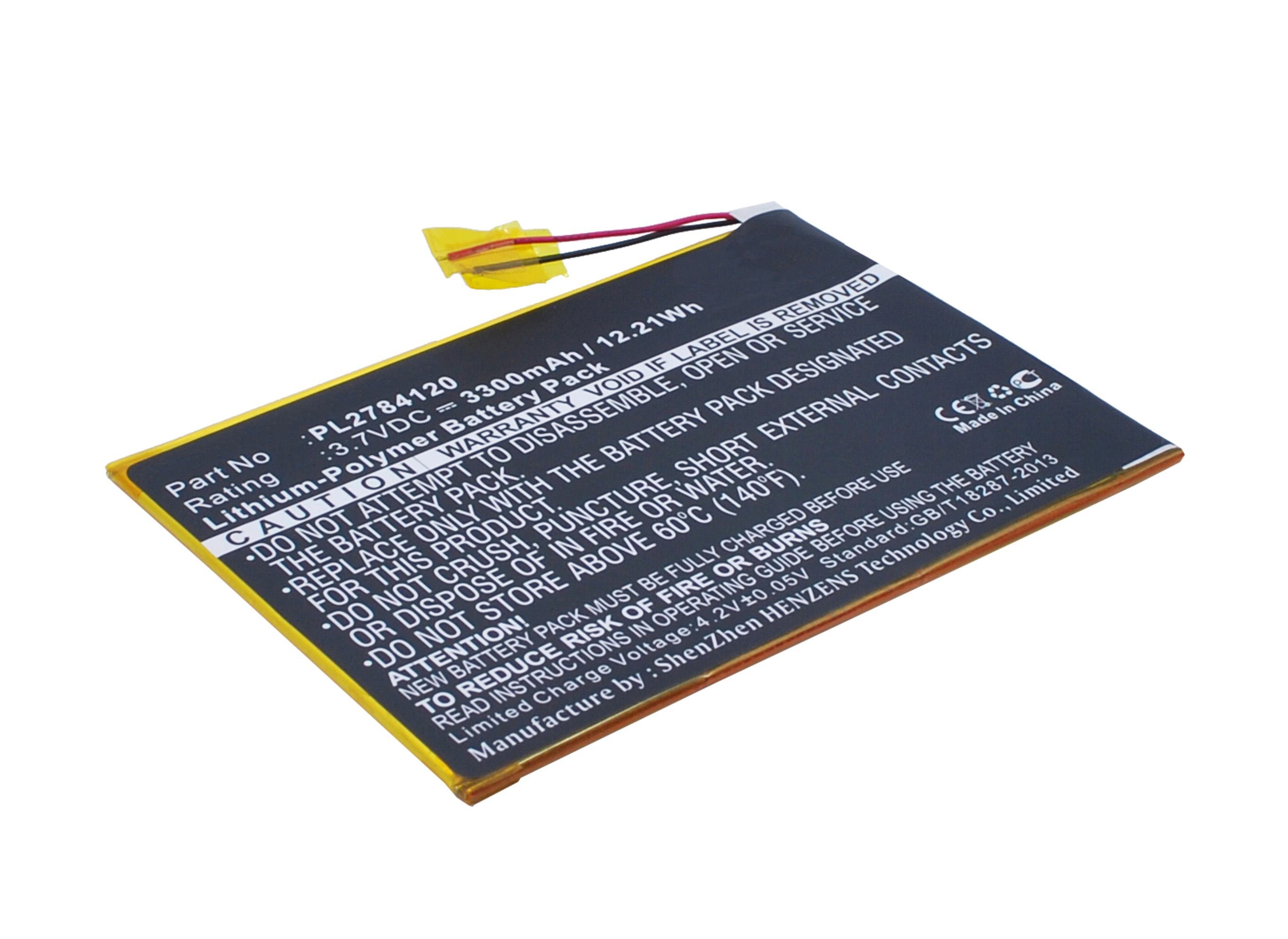 Synergy Digital Tablet Battery, Compatible with Visual Land PL2784120 Tablet Battery (Li-Pol, 3.7V, 3300mAh)