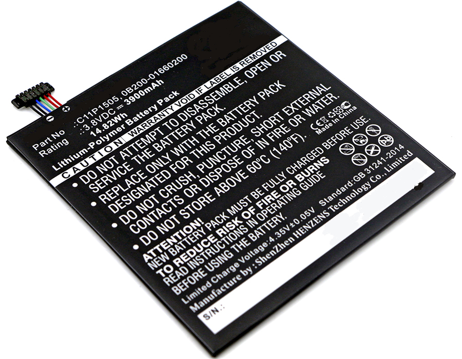 Synergy Digital Tablet Battery, Compatible with Asus C11P1505 Tablet Battery (Li-Pol, 3.8V, 3900mAh)