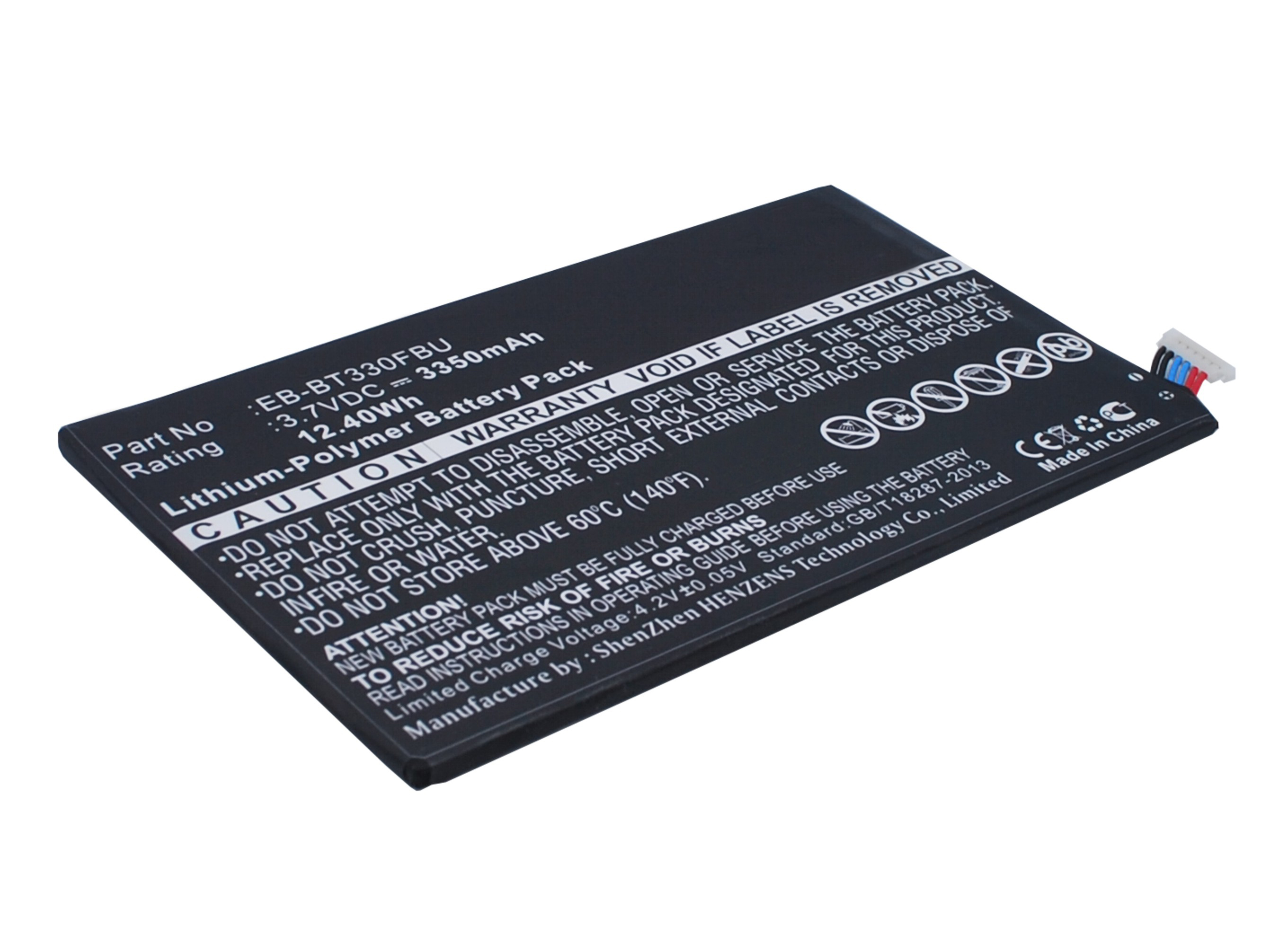 Synergy Digital Tablet Battery, Compatible with Samsung EB-BT330FBU Tablet Battery (Li-Pol, 3.7V, 3350mAh)