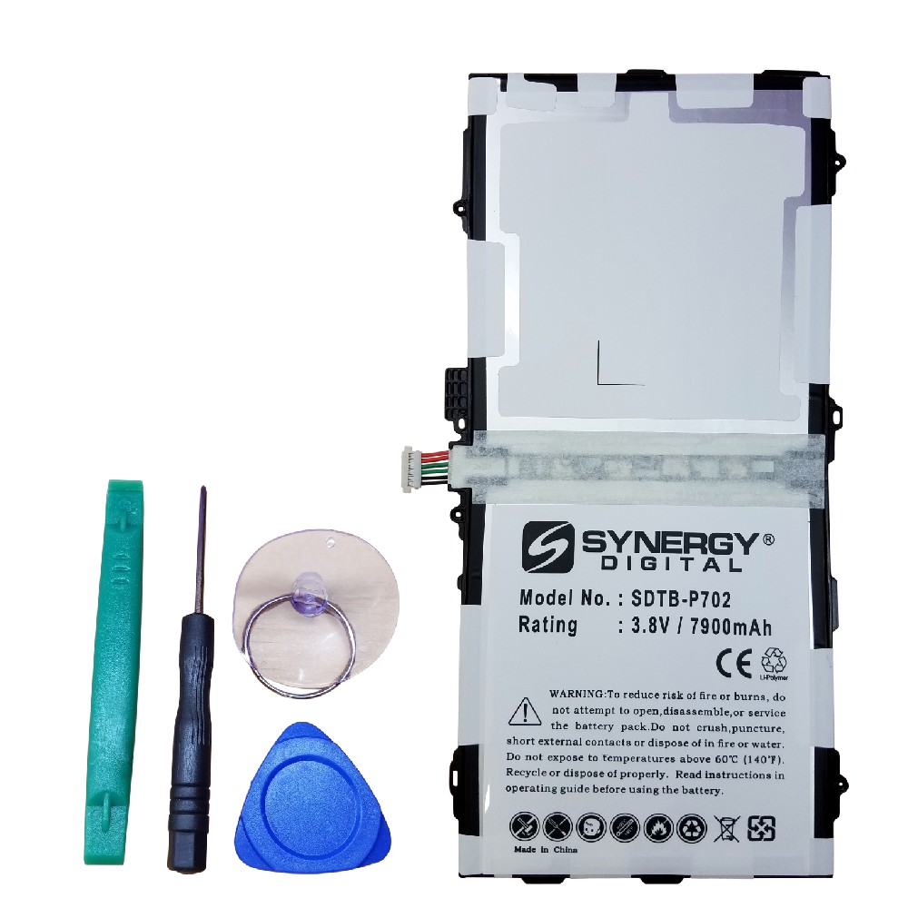 SDTB-P702 Li-Pol Battery - Rechargeable Ultra High Capacity Embeeded Battery (Li-Pol 3.8V 7900mAh) - Replacement For Samsung EB-BT800FBC Battery - Installation Tools Included