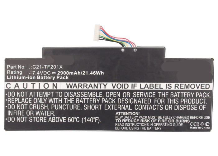 Synergy Digital Tablets Battery, Compatiable with Asus C21-TF201X Tablets Battery (7.4V, Li-Pol, 2900mAh)