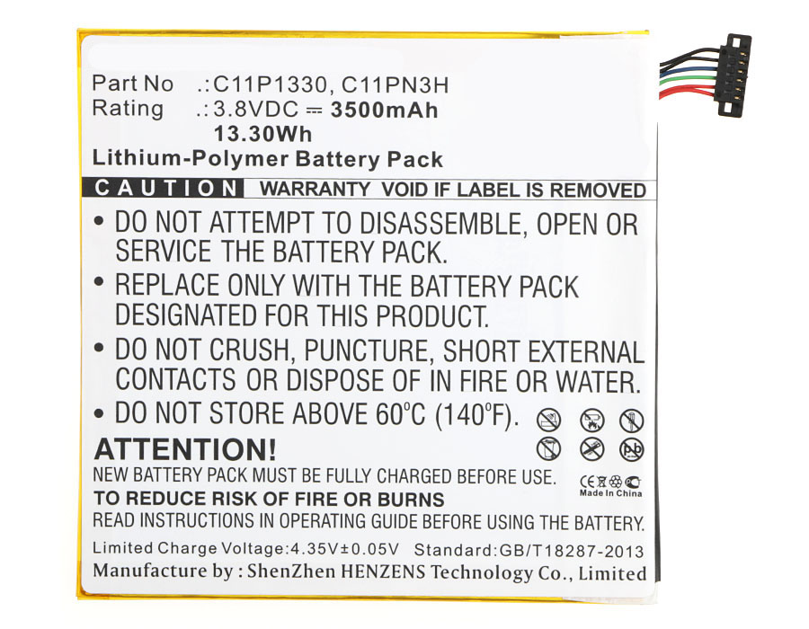 Synergy Digital Tablets Battery, Compatiable with Asus C11P1330, C11PN3H, C11Pn93 Tablets Battery (3.8V, Li-Pol, 3500mAh)