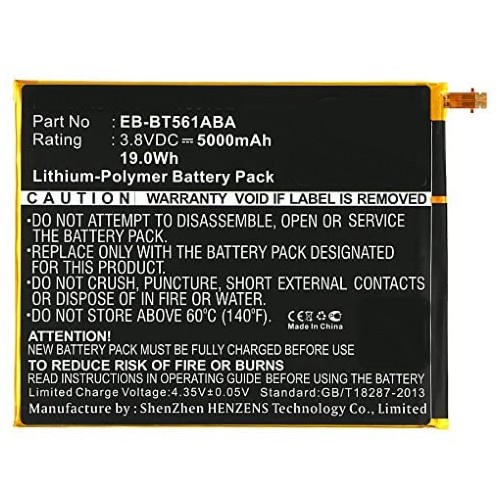 Synergy Digital Tablets Battery, Compatiable with Samsung EB-BT561ABA, EB-BT561ABE Tablets Battery (3.8V, Li-Pol, 5000mAh)