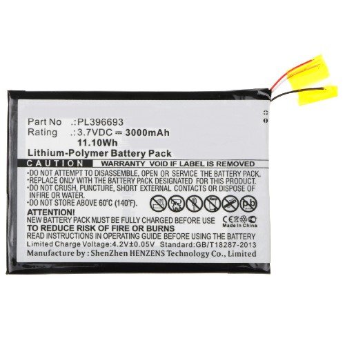 Synergy Digital Tablets Battery, Compatiable with Visual Land PL396693 Tablets Battery (3.7V, Li-Pol, 3000mAh)