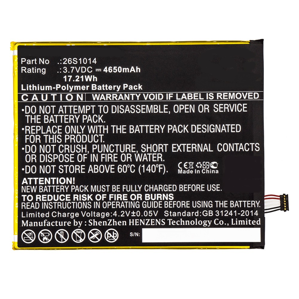 Synergy Digital Tablet Battery, Compatible with Amazon Kindle Fire 8 7 Generation, Kindle Fire 8.7, Kindle Fire HD8 8TH, L5S83A, SX0340T, SX034QT Tablet Battery (3.7, Li-Pol, 4650mAh)