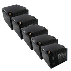 SLA24-12 Sealed Lead Acid Battery (12 Volt, 24 Ah) Ultra High Capacity - Set Of 5