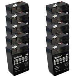 SLA4-6 Sealed Lead Acid Battery (6 Volt, 4.5 Ah) Ultra High Capacity - Set Of 10