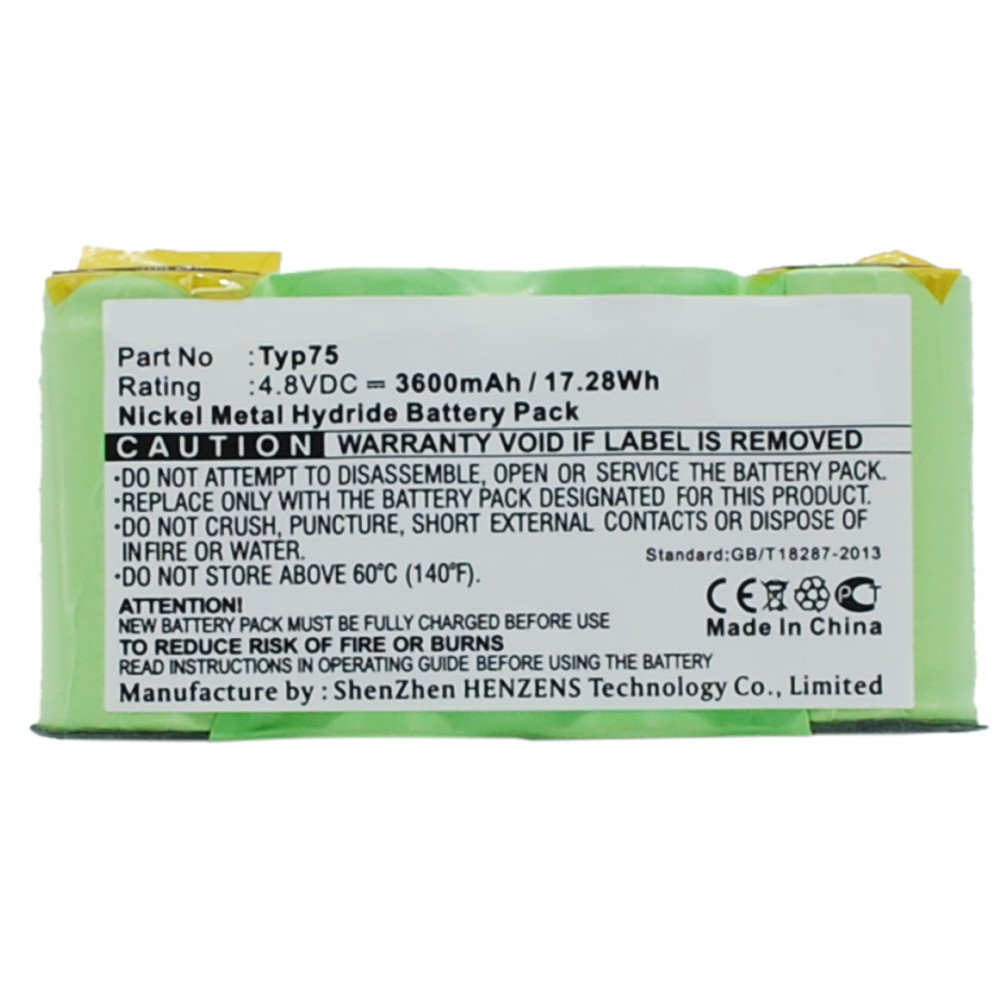 Synergy Digital Vacuum Cleaner Battery, Compatible with AEG Typ75 Vacuum Cleaner Battery (Ni-MH, 4.8V, 3600mAh)