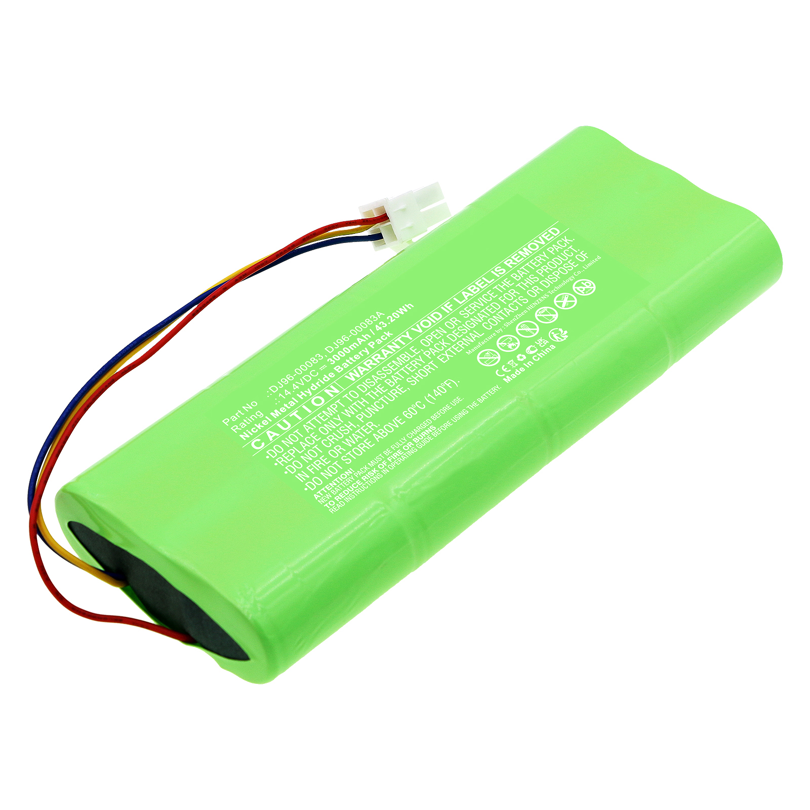 Synergy Digital Vacuum Cleaner Battery, Compatible with Samsung DJ96-00083 Vacuum Cleaner Battery (Ni-MH, 14.4V, 3000mAh)
