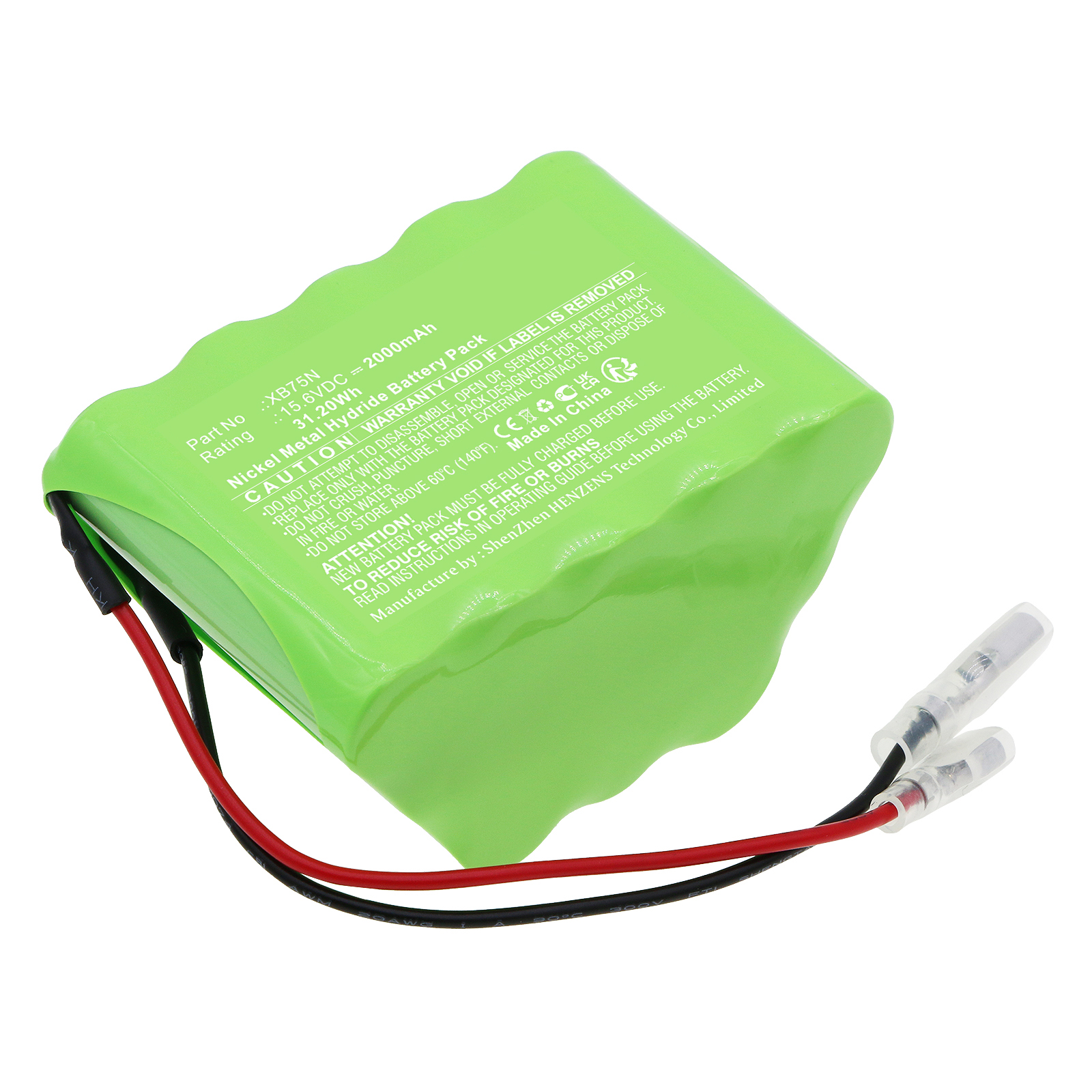 Synergy Digital Vacuum Cleaner Battery, Compatible with Shark XB75N Vacuum Cleaner Battery (Ni-MH, 15.6V, 2000mAh)