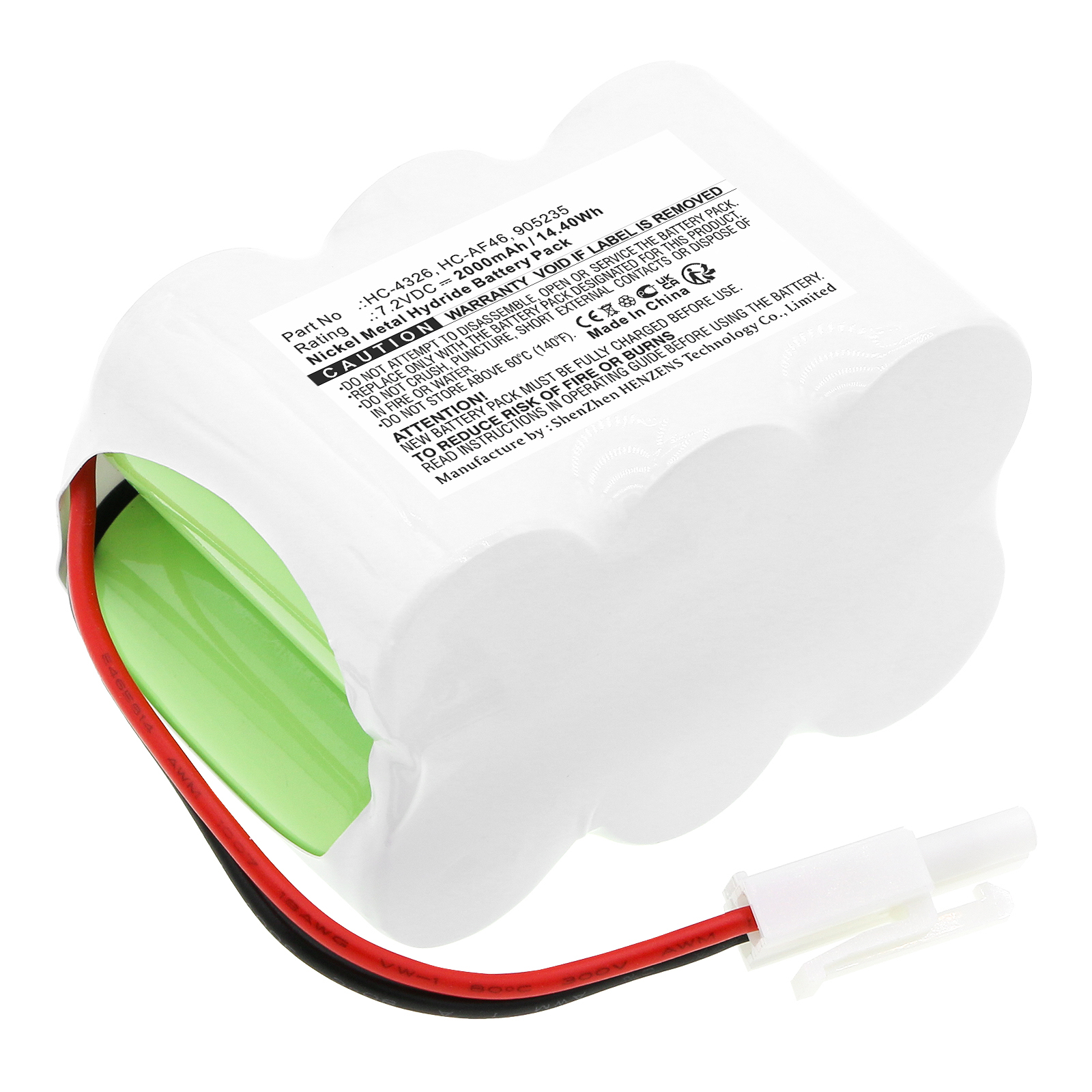 Synergy Digital Vacuum Cleaner Battery, Compatible with TWINBIRD HC-4326 Vacuum Cleaner Battery (Ni-MH, 7.2V, 2000mAh)