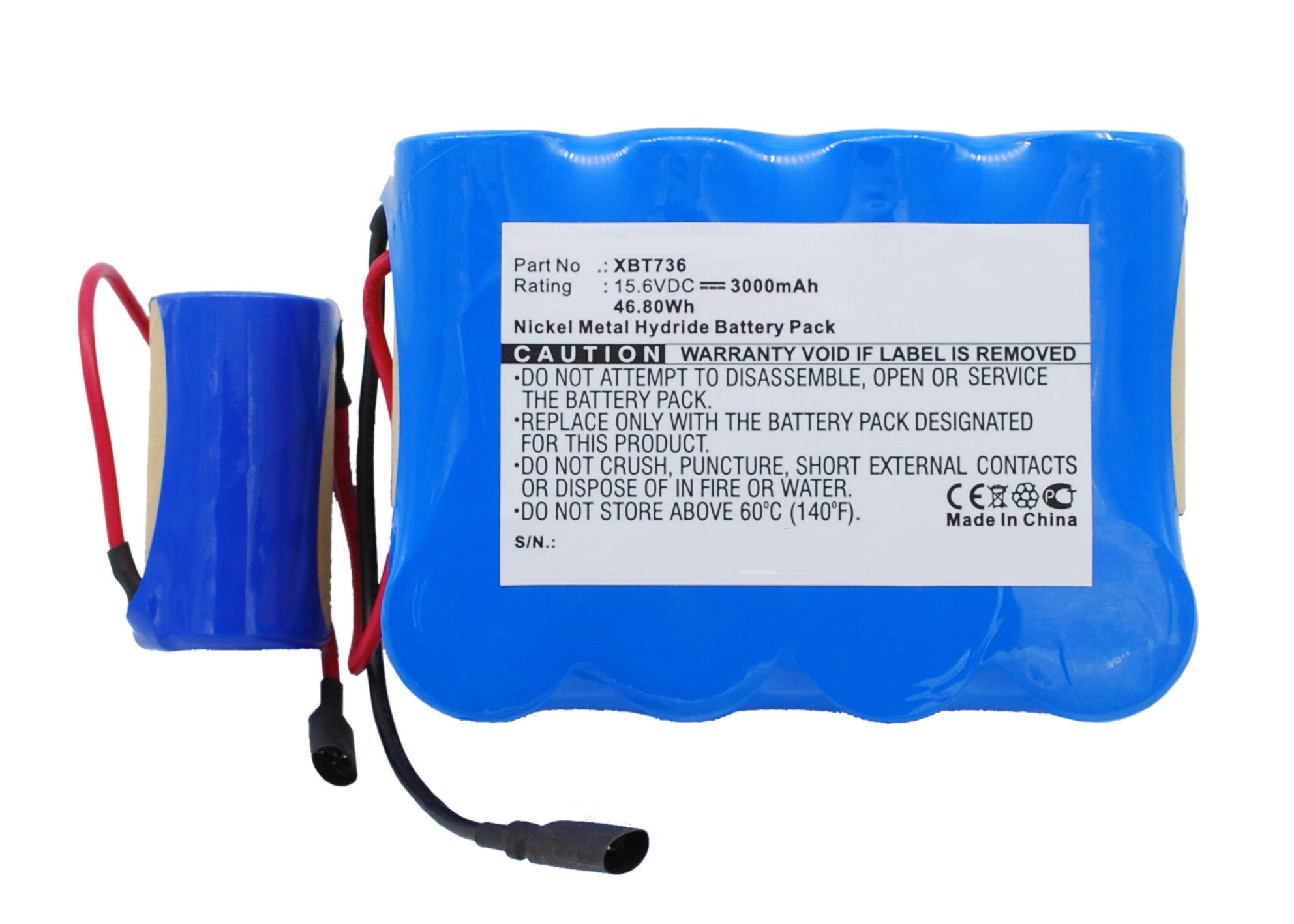 Synergy Digital Vacuum Cleaners Battery, Compatible with Euro Pro XBP736 Vacuum Cleaners Battery (15.6V, Ni-MH, 3000mAh)