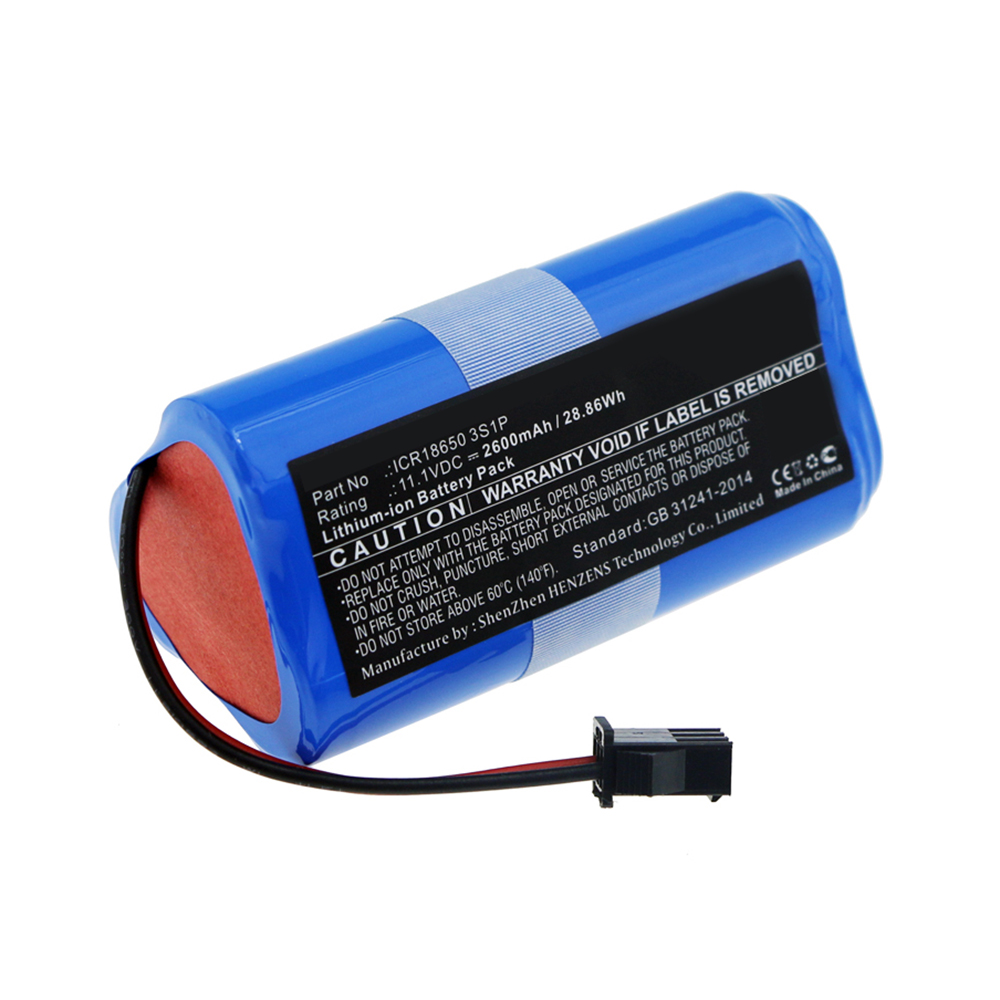 Synergy Digital Vacuum Cleaner Battery, Compatible with Ecovacs ICR18650 3S1P Vacuum Cleaner Battery (11.1V, Li-ion, 2600mAh)