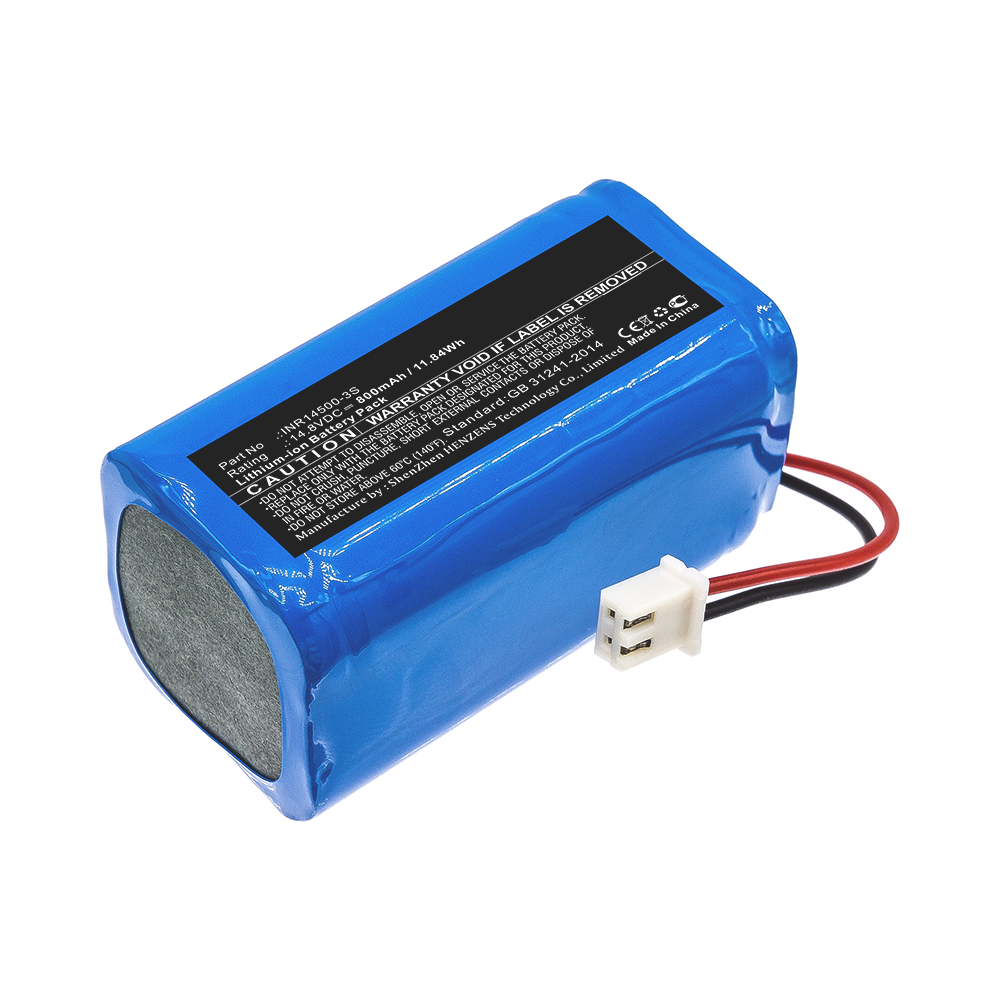Synergy Digital Vacuum Cleaner Battery, Compatible with Ecovacs INR14500-3S Vacuum Cleaner Battery (14.8V, Li-ion, 800mAh)