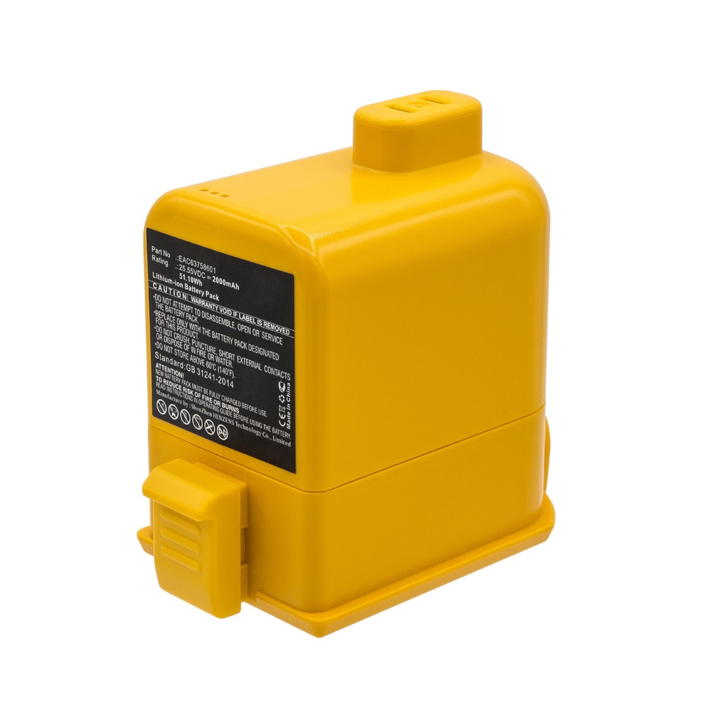 Synergy Digital Vacuum Cleaner Battery, Compatible with LG EAC63382201 Vacuum Cleaner Battery (Li-ion, 25.55V, 2000mAh)