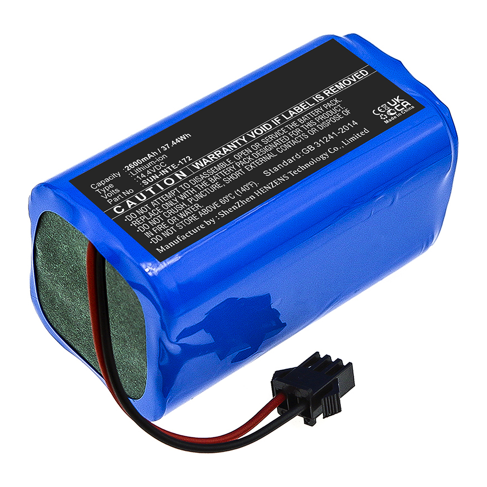 Synergy Digital Vacuum Cleaner Battery, Compatible with Tesvor SUN-INTE-172 Vacuum Cleaner Battery (Li-ion, 14.4V, 2600mAh)