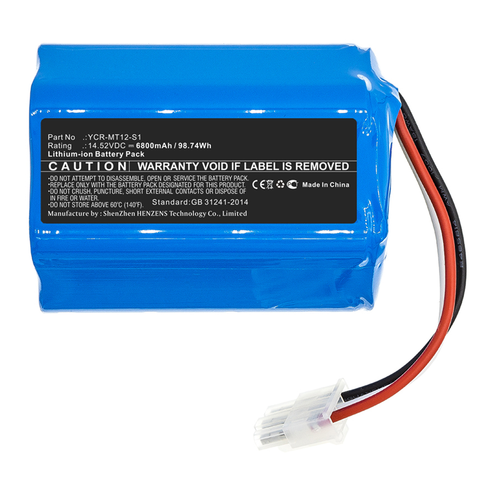 Synergy Digital Vacuum Cleaner Battery, Compatible with iCLEBO YCR-M07-20W Vacuum Cleaner Battery (Li-ion, 14.52V, 6800mAh)
