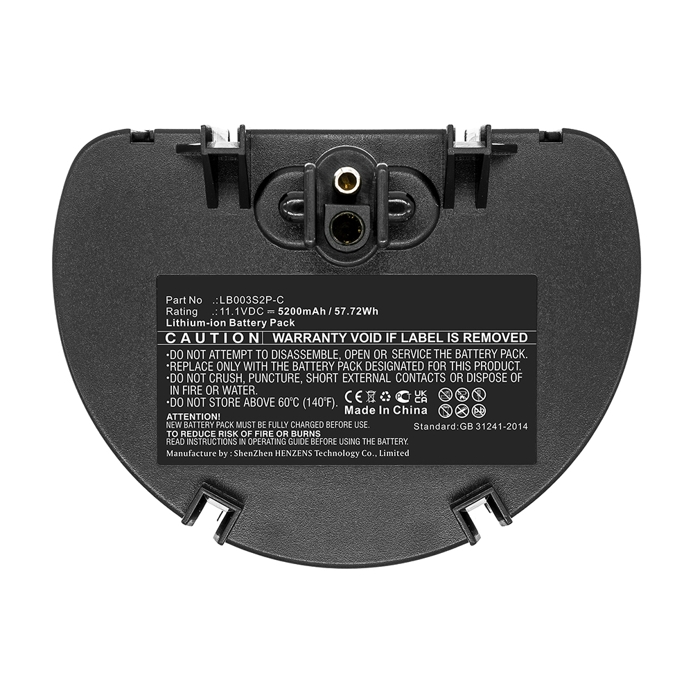 Synergy Digital Vacuum Cleaner Battery, Compatible with LB003S2P-C Vacuum Cleaner Battery (11.1V, Li-ion, 5200mAh)