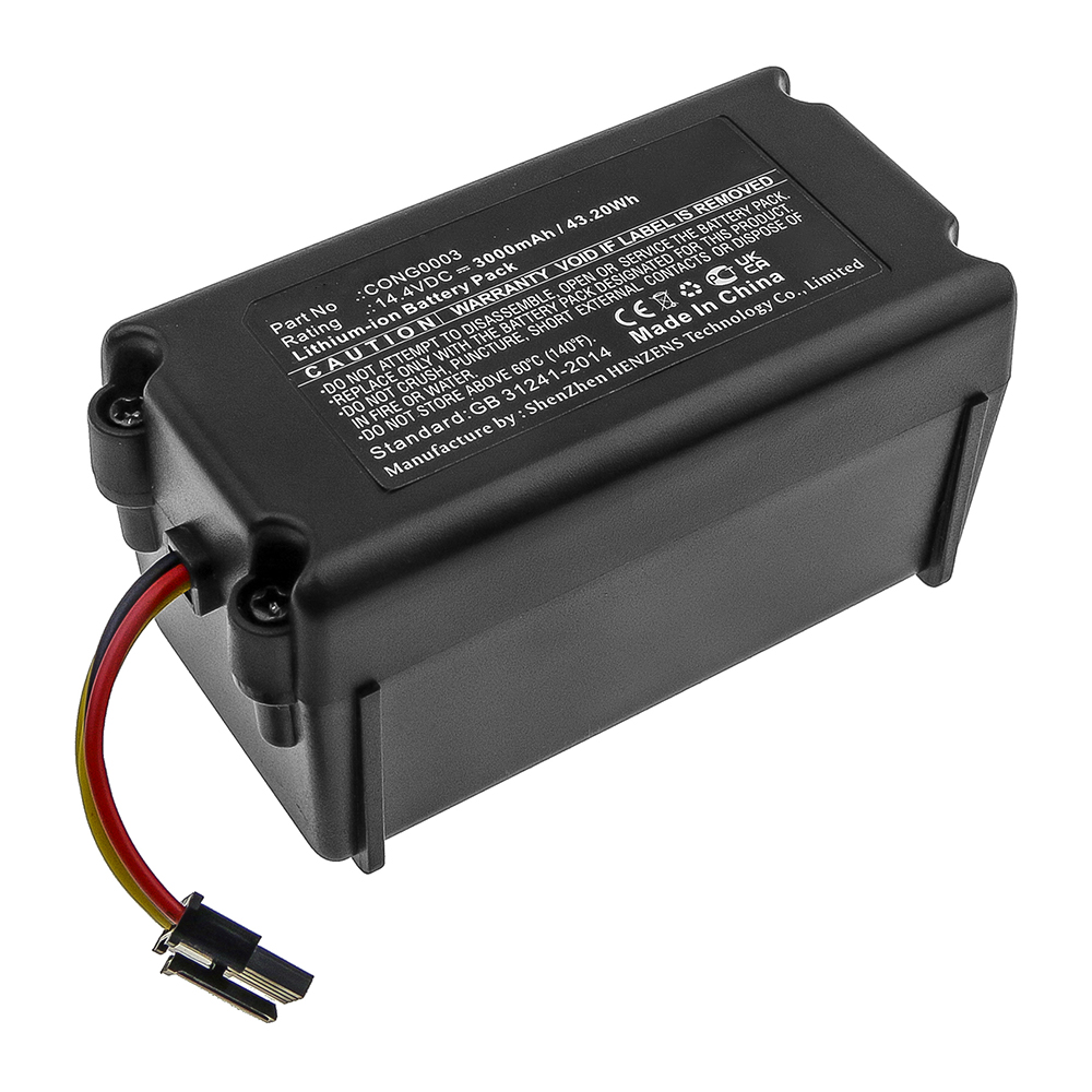 Synergy Digital Vacuum Cleaner Battery, Compatible with CECOTEC  CONG0003 Vacuum Cleaner Battery (Li-ion, 14.4V, 3000mAh)