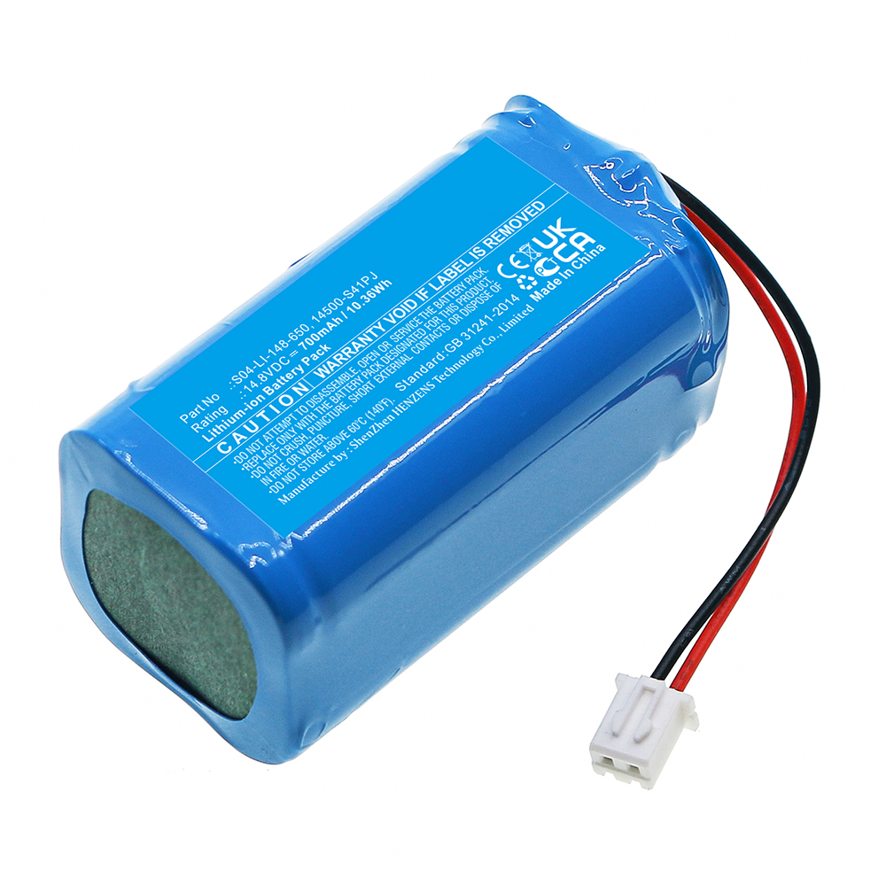 Synergy Digital Vacuum Cleaner Battery, Compatible with Ecovacs  14500-S41PJ Vacuum Cleaner Battery (Li-ion, 14.8V, 700mAh)