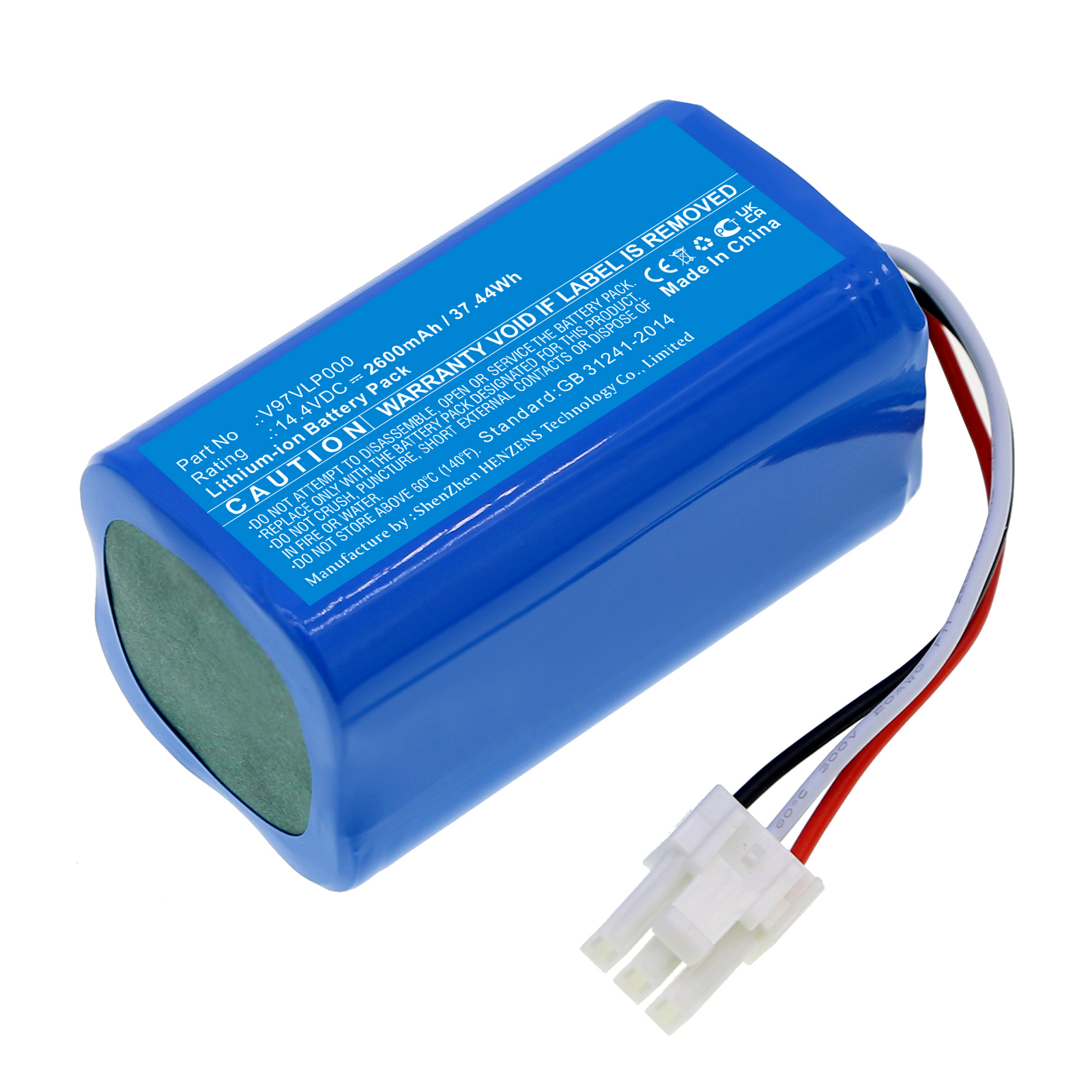 Synergy Digital Vacuum Cleaner Battery, Compatible with Panasonic V97VLP000 Vacuum Cleaner Battery (Li-ion, 14.4V, 2600mAh)
