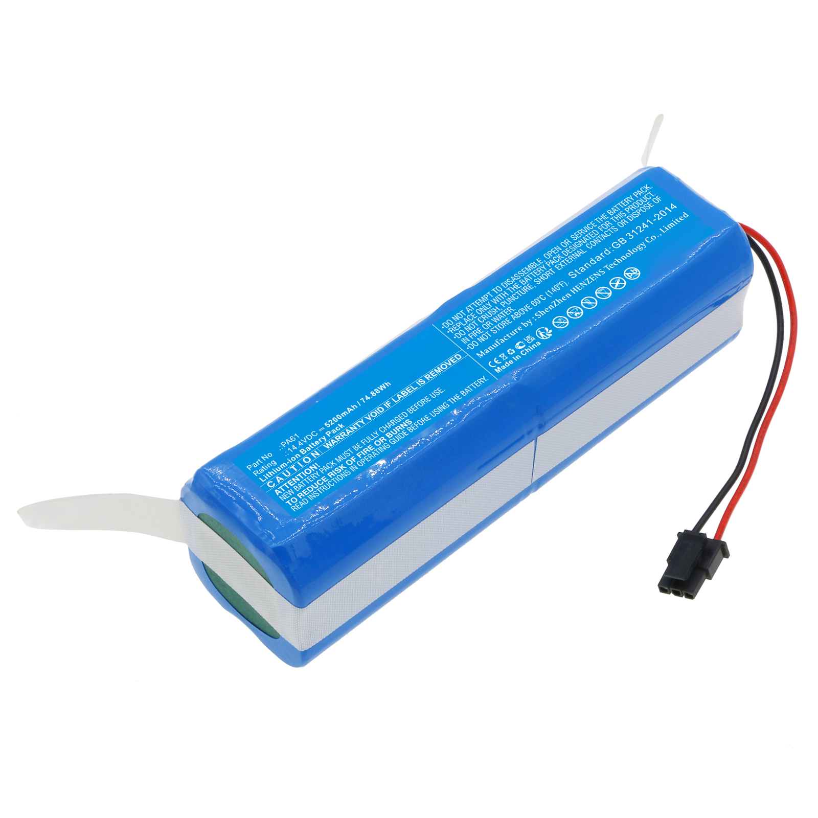 Synergy Digital Vacuum Cleaner Battery, Compatible with Eufy PA61 Vacuum Cleaner Battery (Li-ion, 14.4V, 5200mAh)