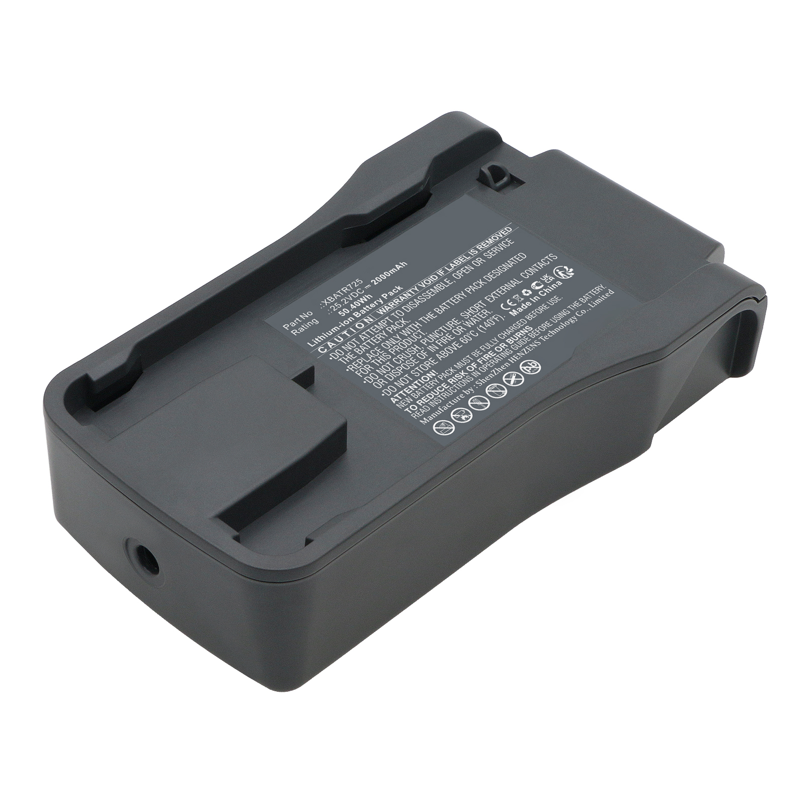 Synergy Digital Vacuum Cleaner Battery, Compatible with Shark XBATR725 Vacuum Cleaner Battery (Li-ion, 25.2V, 2000mAh)