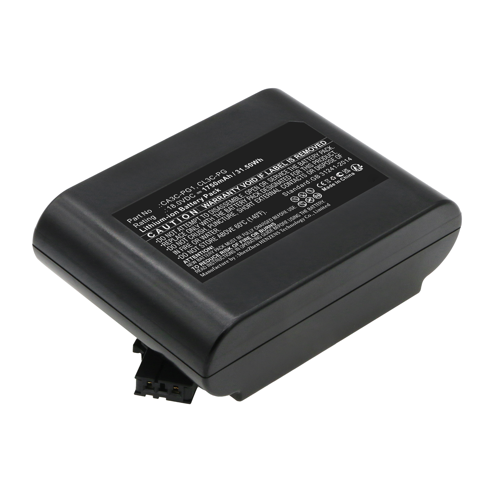 Synergy Digital Vacuum Cleaner Battery, Compatible with Toshiba CA3C-PG1 Vacuum Cleaner Battery (Li-ion, 18V, 1750mAh)