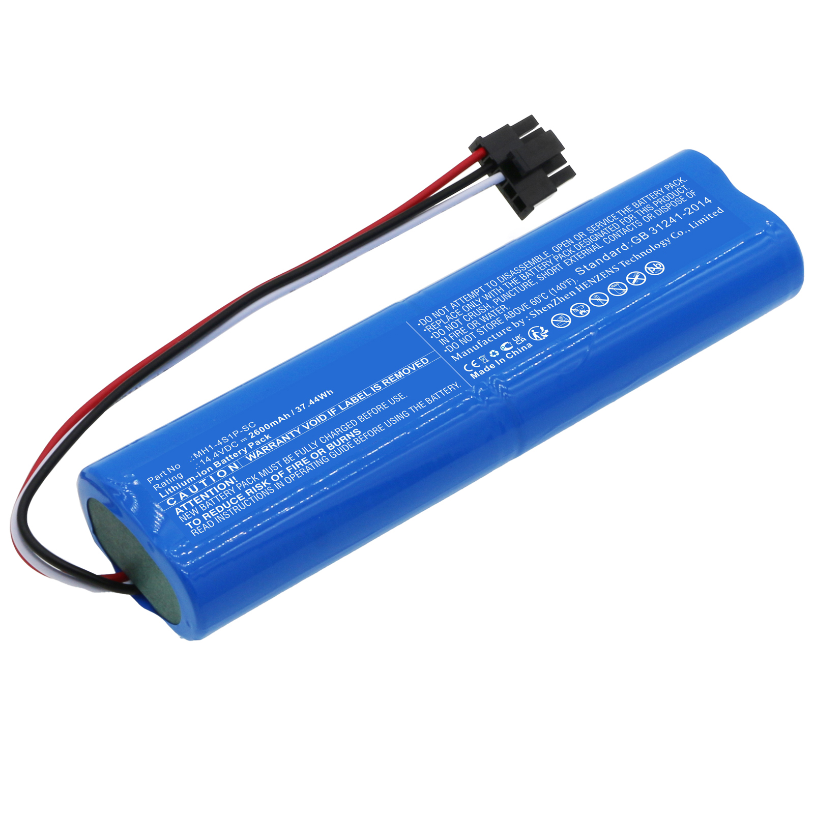 Synergy Digital Vacuum Cleaner Battery, Compatible with Xiaomi MH1-4S1P-SC Vacuum Cleaner Battery (Li-ion, 14.4V, 2600mAh)