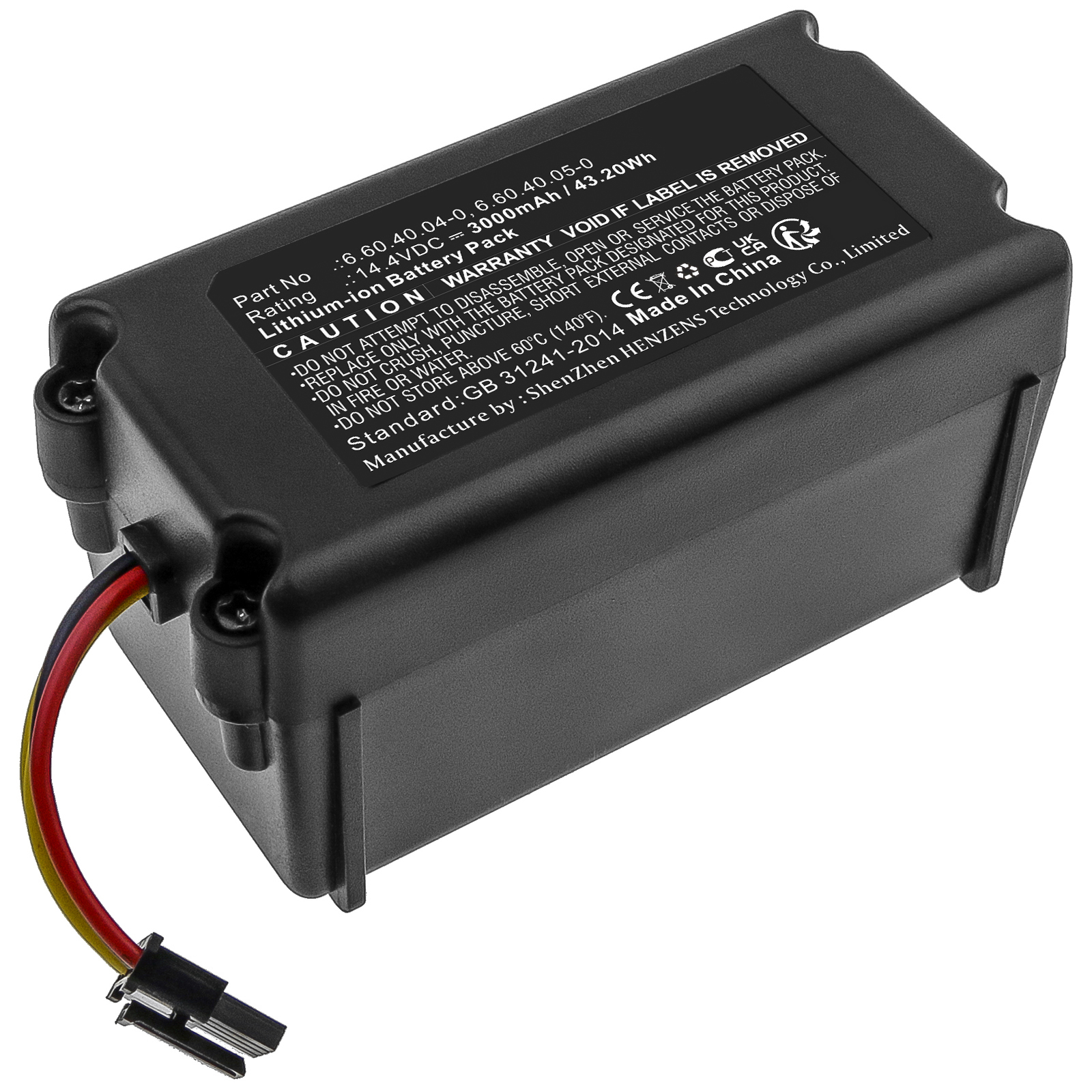 Synergy Digital Vacuum Cleaner Battery, Compatible with Blaupunkt 6.60.40.04-0 Vacuum Cleaner Battery (Li-ion, 14.4V, 3000mAh)