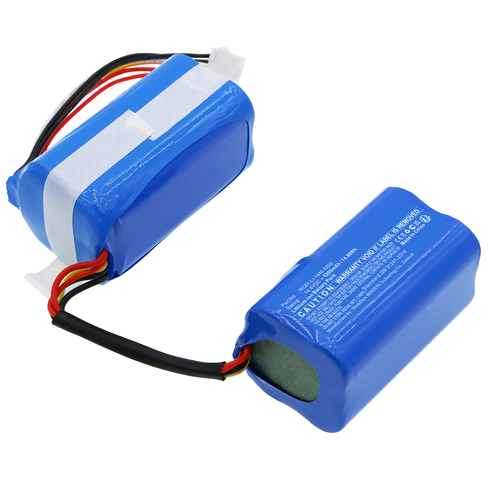 Synergy Digital Vacuum Cleaner Battery, Compatible with Ecovacs RC01-LI-1440-5200 Vacuum Cleaner Battery (Li-ion, 14.4V, 5200mAh)
