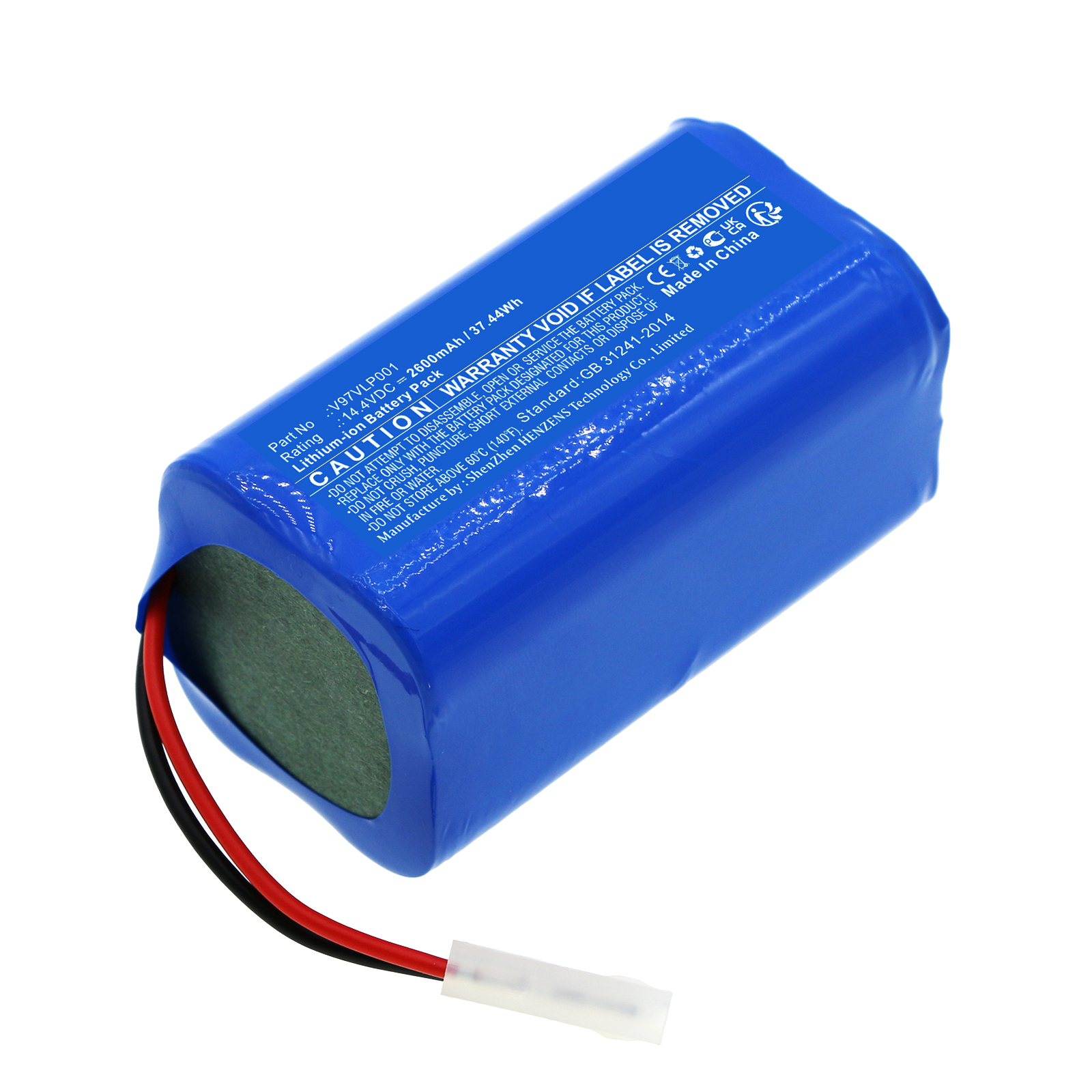 Synergy Digital Vacuum Cleaner Battery, Compatible with Panasonic V97VLP001 Vacuum Cleaner Battery (Li-ion, 14.4V, 2600mAh)