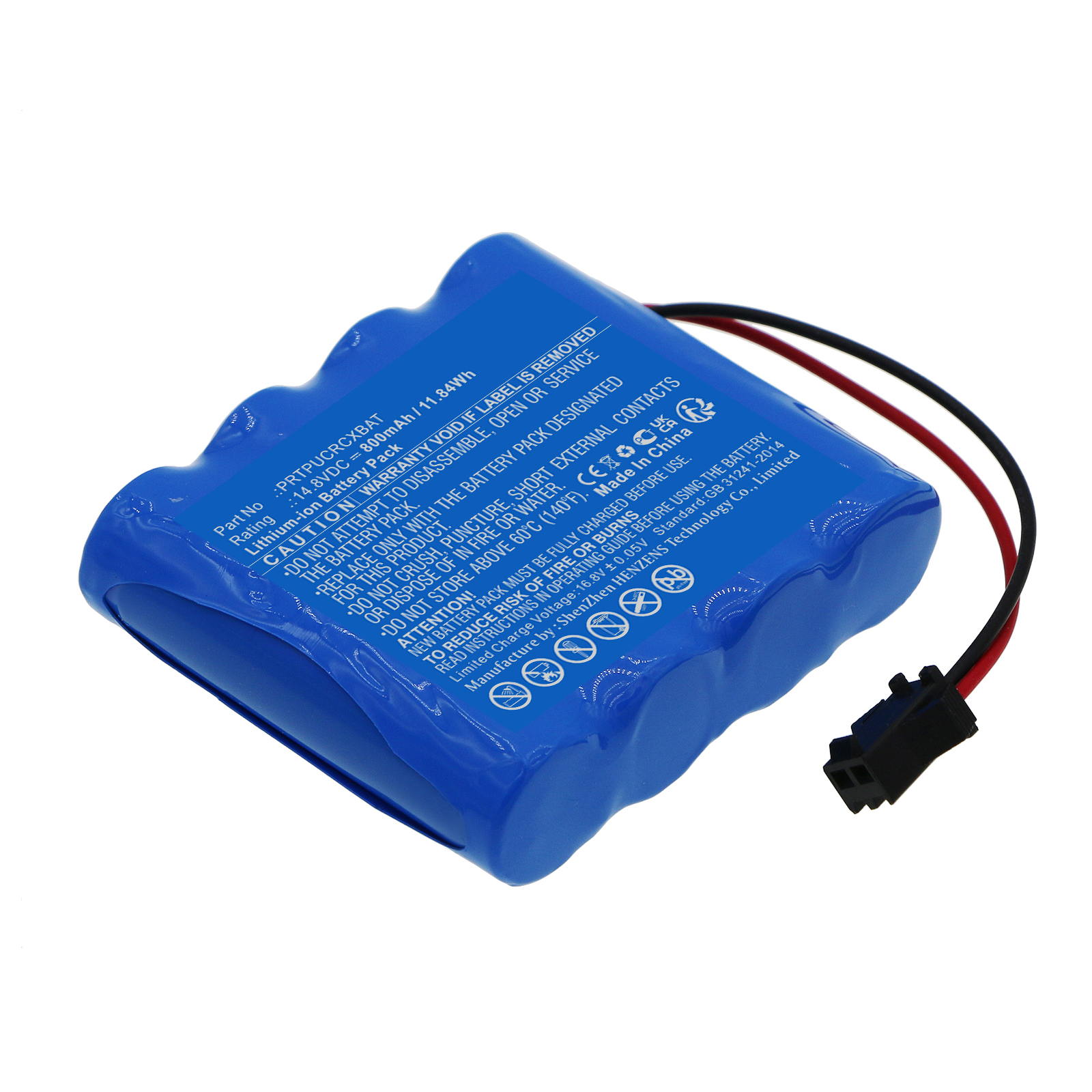 Synergy Digital Vacuum Cleaner Battery, Compatible with Pyle PRTPUCRCXBAT Vacuum Cleaner Battery (Li-ion, 14.8V, 800mAh)