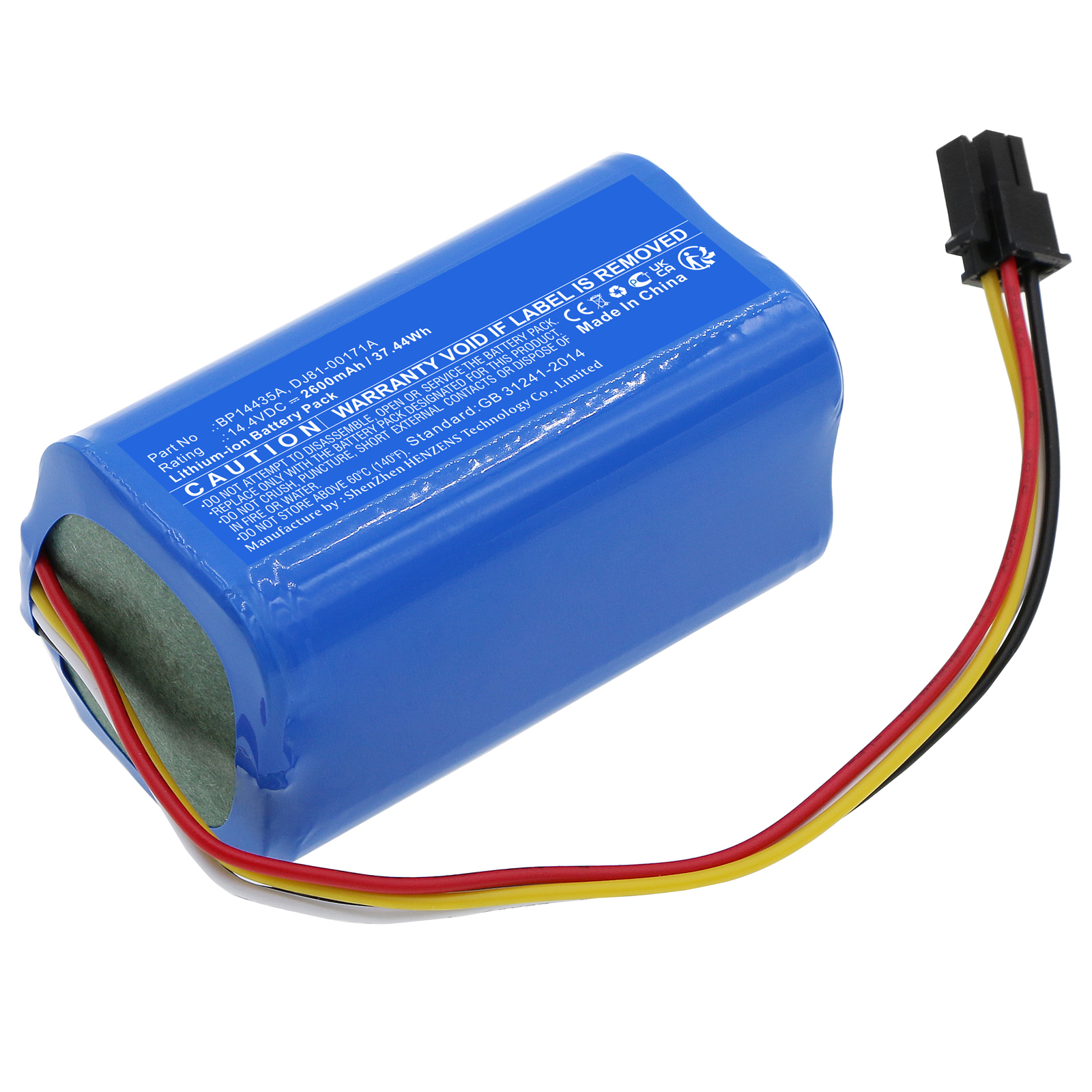 Synergy Digital Vacuum Cleaner Battery, Compatible with Samsung BP14435A Vacuum Cleaner Battery (Li-ion, 14.4V, 2600mAh)
