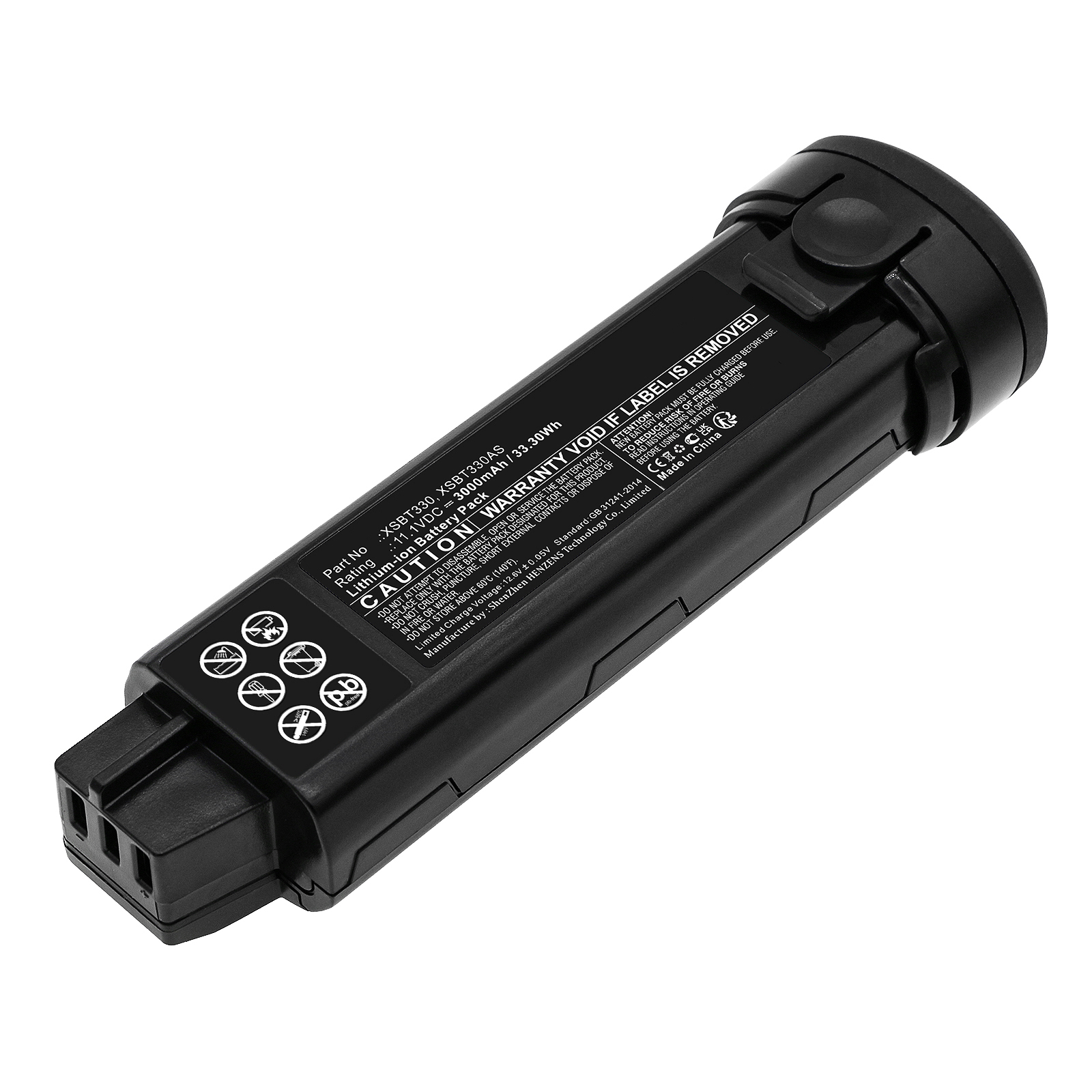 Synergy Digital Vacuum Cleaner Battery, Compatible with Shark XSBT330 Vacuum Cleaner Battery (Li-ion, 11.1V, 3000mAh)