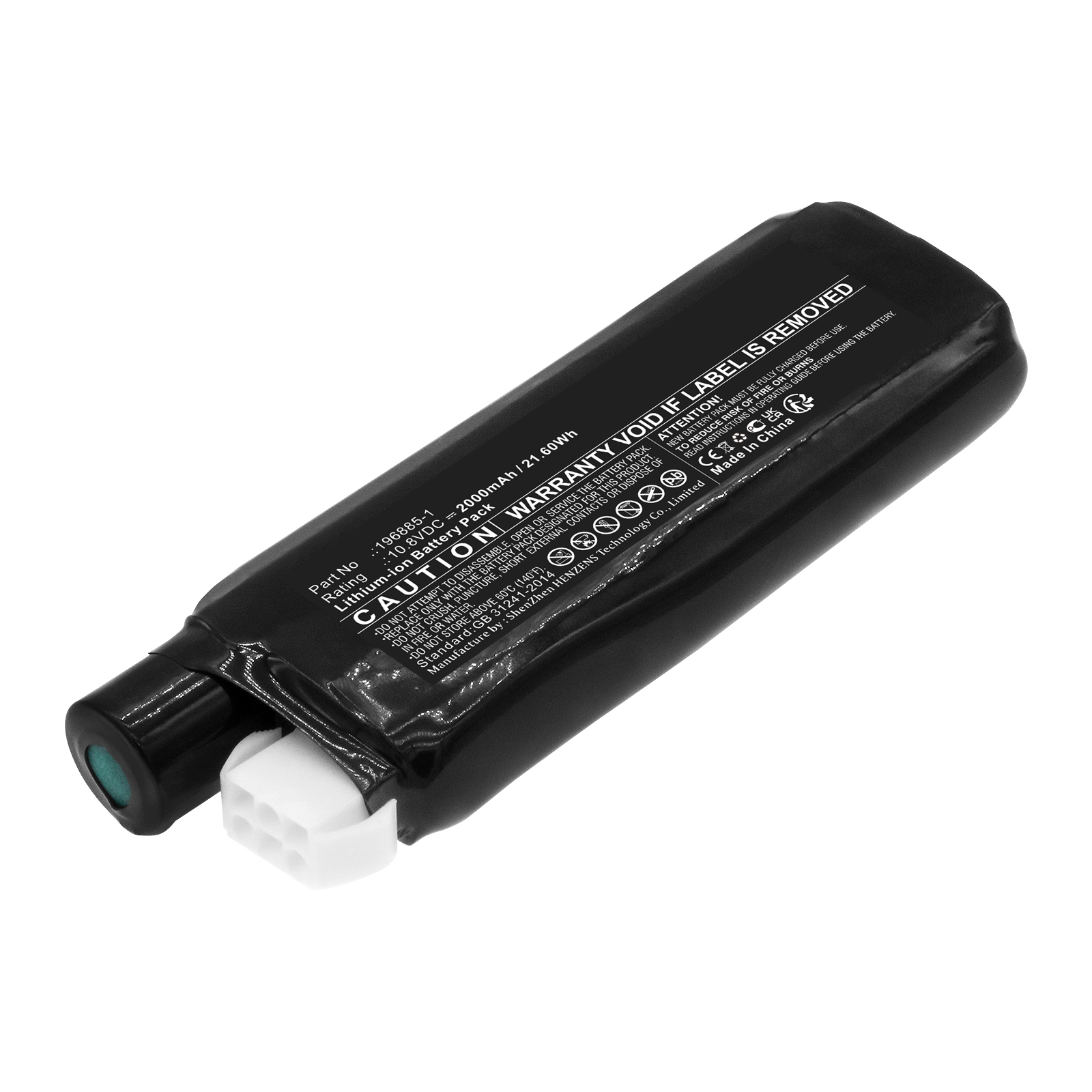 Synergy Digital Vacuum Cleaner Battery, Compatible with Makita 196885-1 Vacuum Cleaner Battery (Li-ion, 10.8V, 2000mAh)