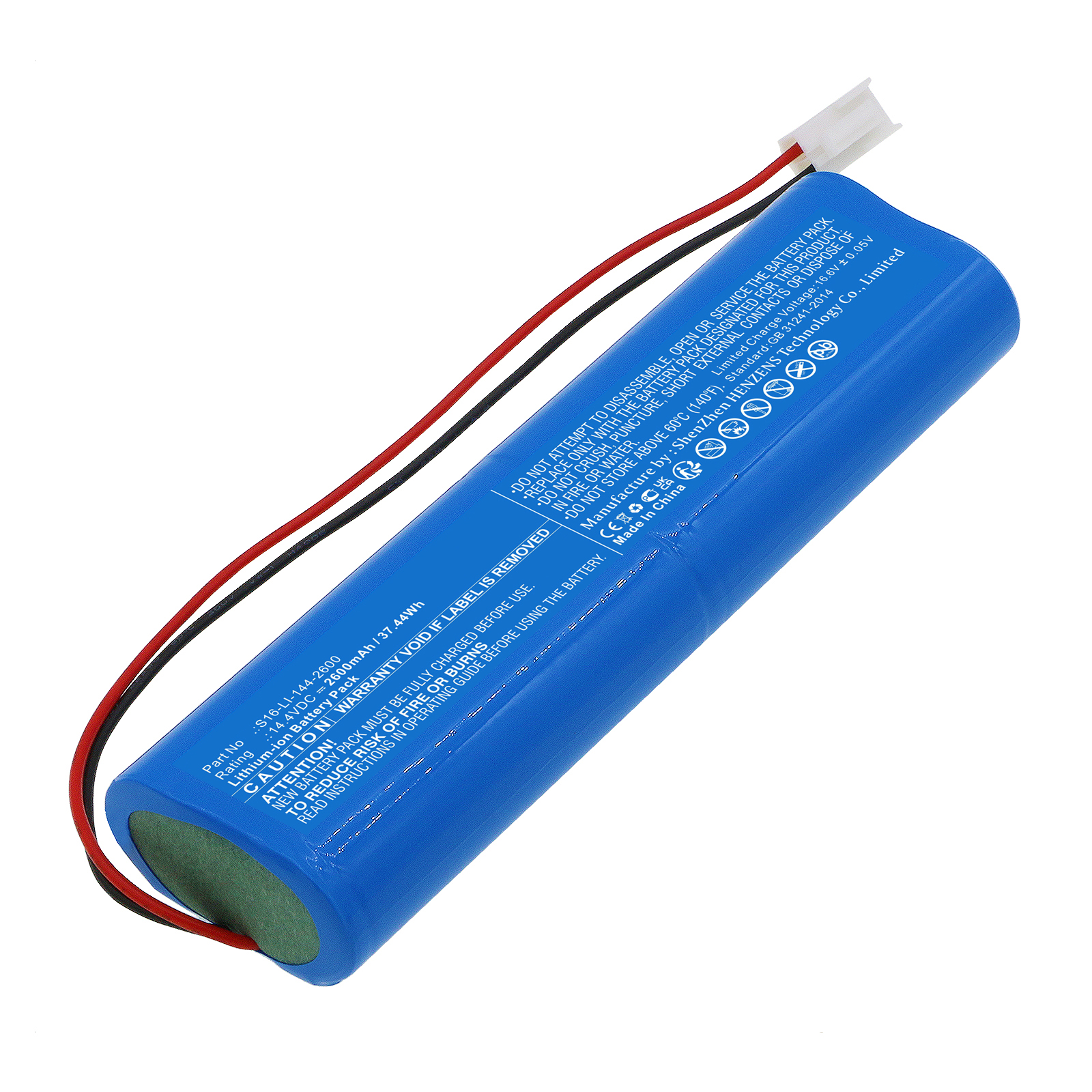 Synergy Digital Vacuum Cleaner Battery, Compatible with Marklive S16-LI-144-2600 Vacuum Cleaner Battery (Li-ion, 14.4V, 2600mAh)