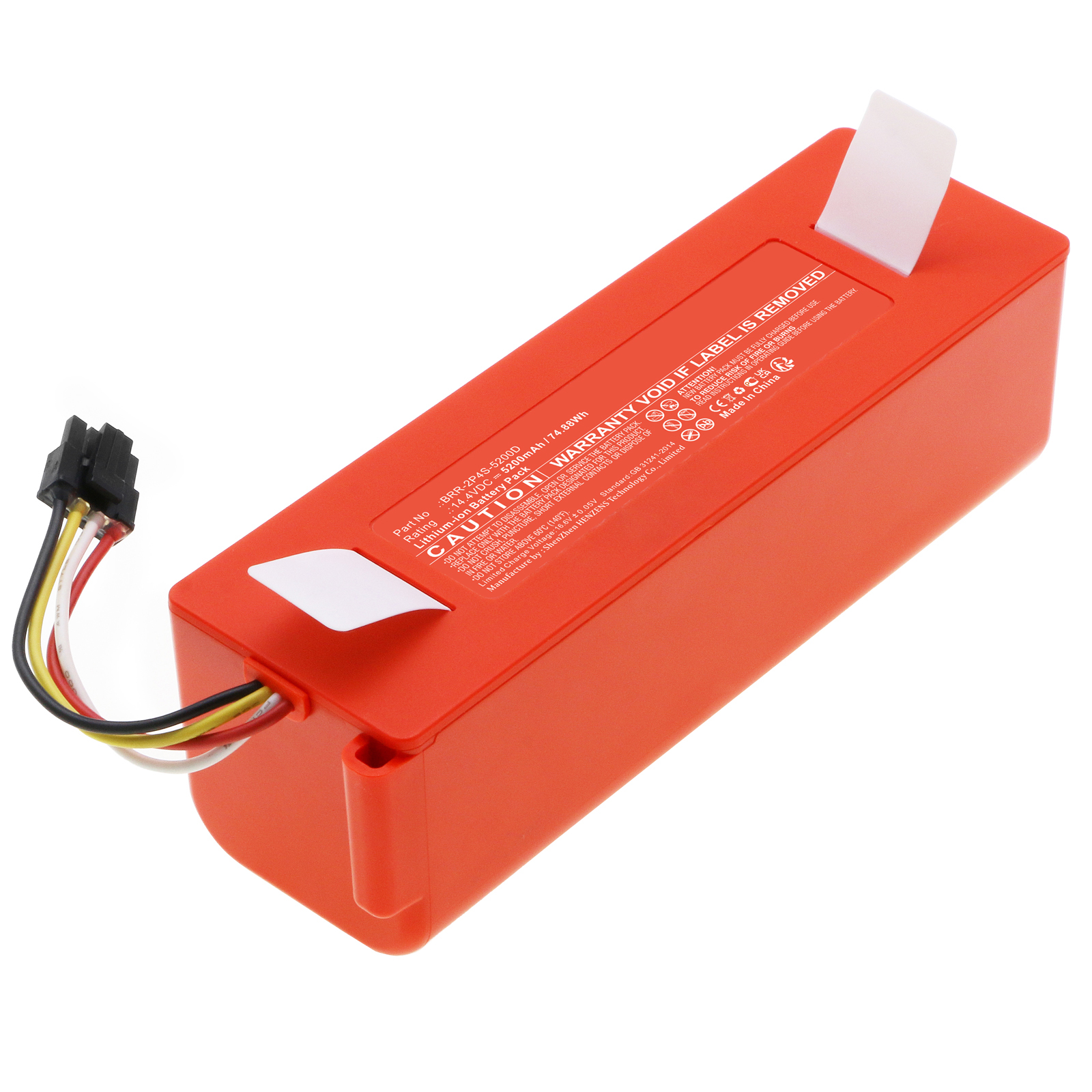 Synergy Digital Vacuum Cleaner Battery, Compatible with Xiaomi BRR-2P4S-5200D Vacuum Cleaner Battery (Li-ion, 14.4V, 5200mAh)