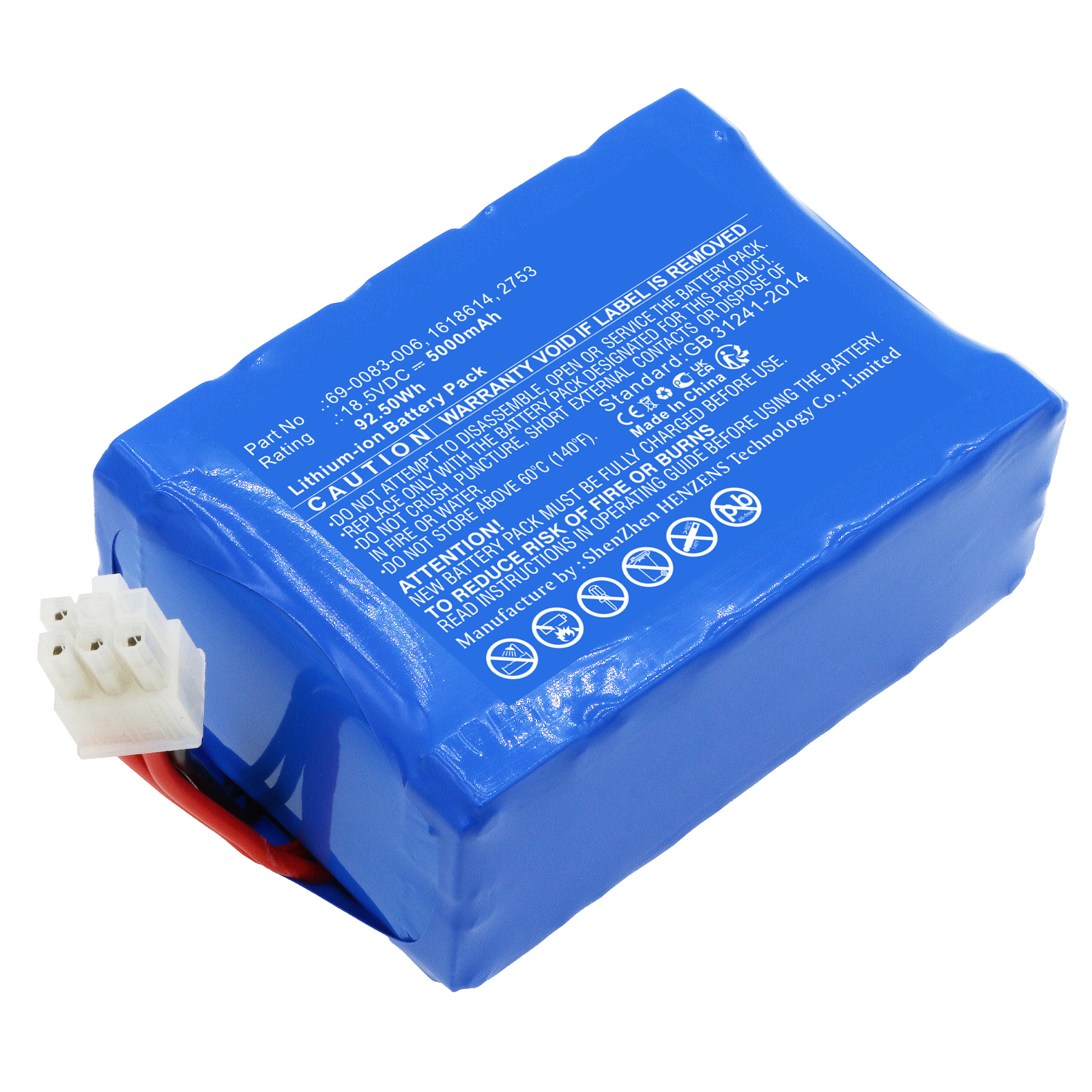 Synergy Digital Vacuum Cleaner Battery, Compatible with Bissell 69-0083-006 Vacuum Cleaner Battery (Li-ion, 18.5V, 5000mAh)