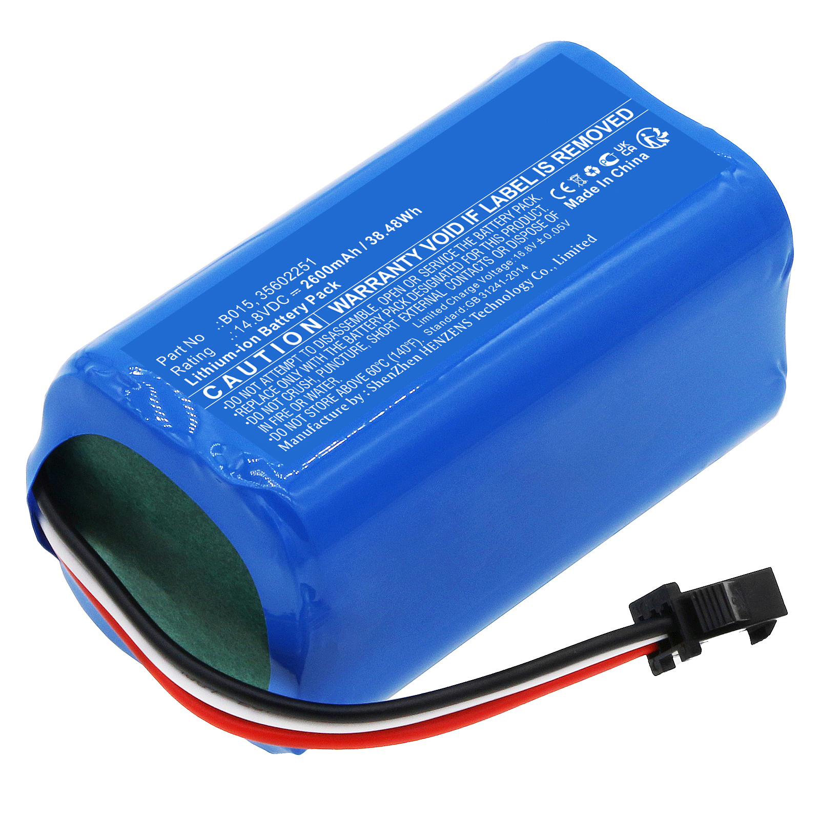 Synergy Digital Vacuum Cleaner Battery, Compatible with Hoover B015 Vacuum Cleaner Battery (Li-ion, 14.8V, 2600mAh)