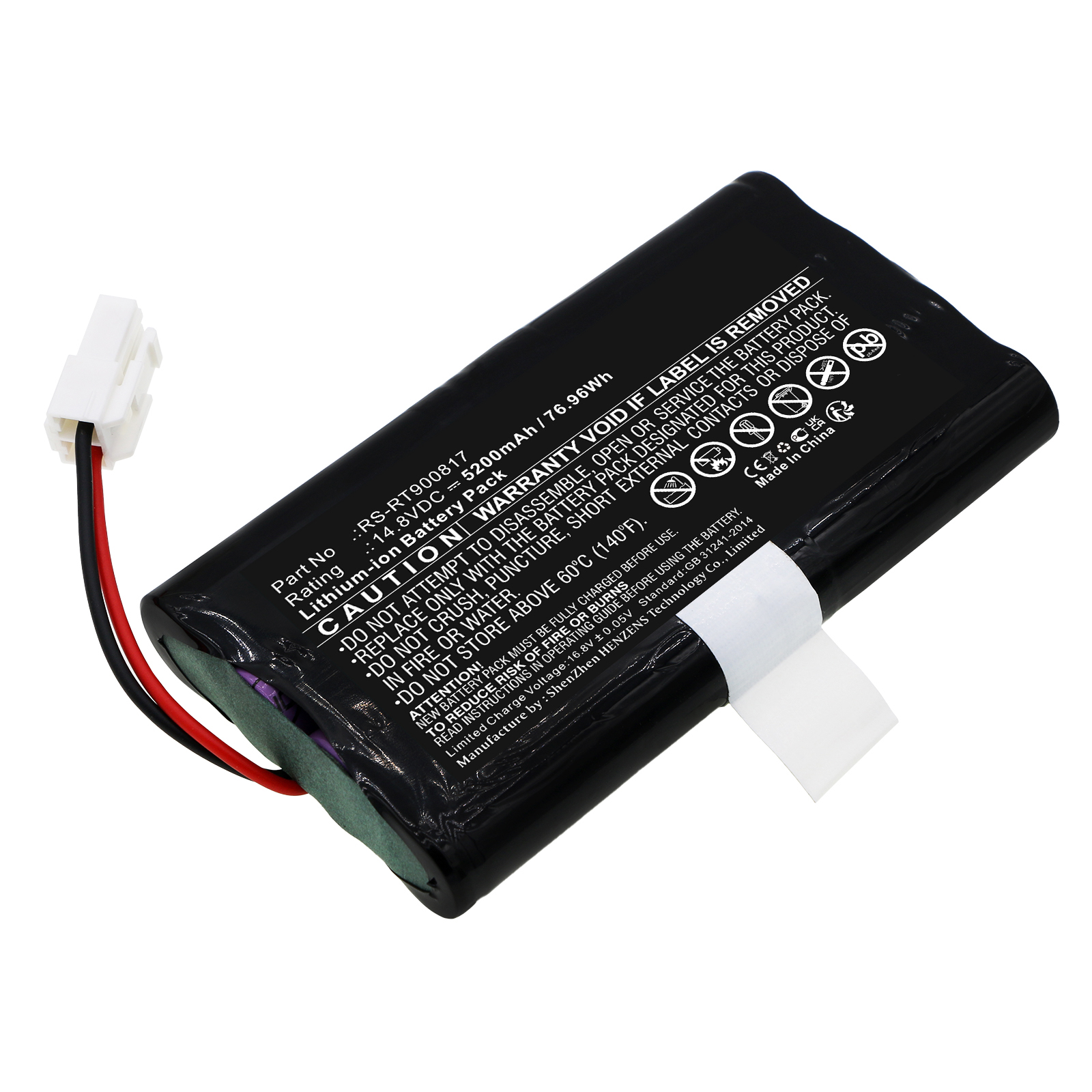 Synergy Digital Vacuum Cleaner Battery, Compatible with Rowenta RS-RT900817 Vacuum Cleaner Battery (Li-ion, 14.8V, 5200mAh)