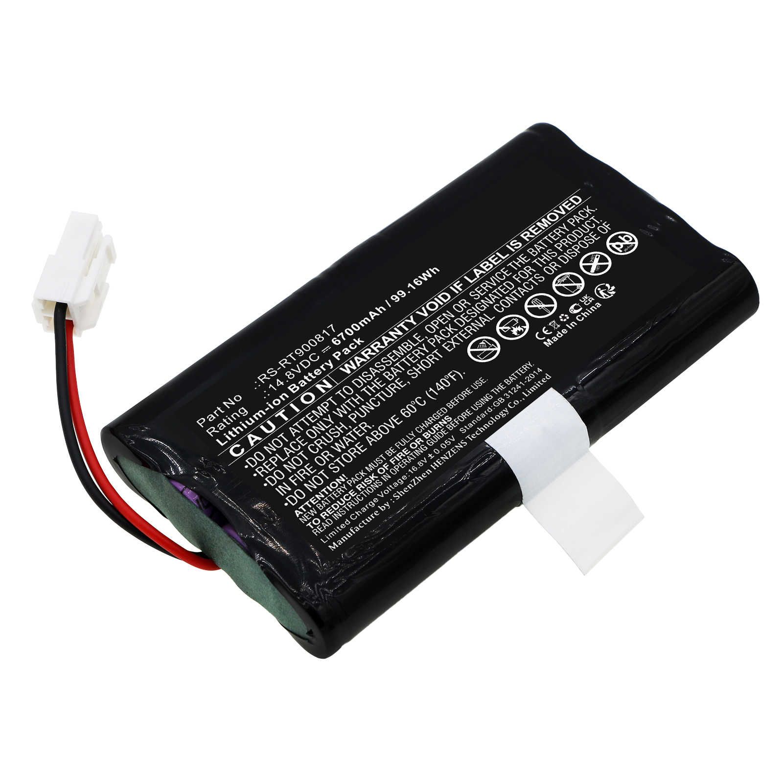 Synergy Digital Vacuum Cleaner Battery, Compatible with Rowenta RS-RT900817 Vacuum Cleaner Battery (Li-ion, 14.8V, 6700mAh)