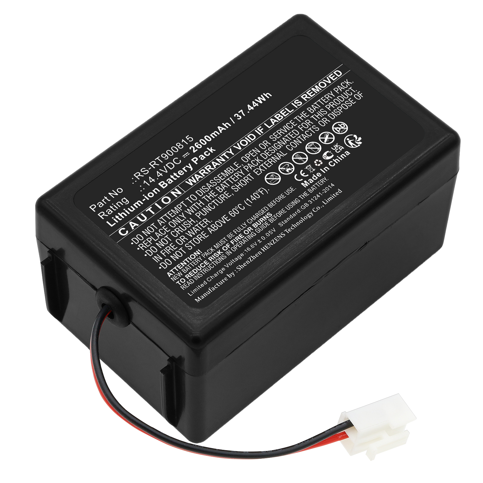 Synergy Digital Vacuum Cleaner Battery, Compatible with Rowenta RS-RT900815 Vacuum Cleaner Battery (Li-ion, 14.4V, 2600mAh)