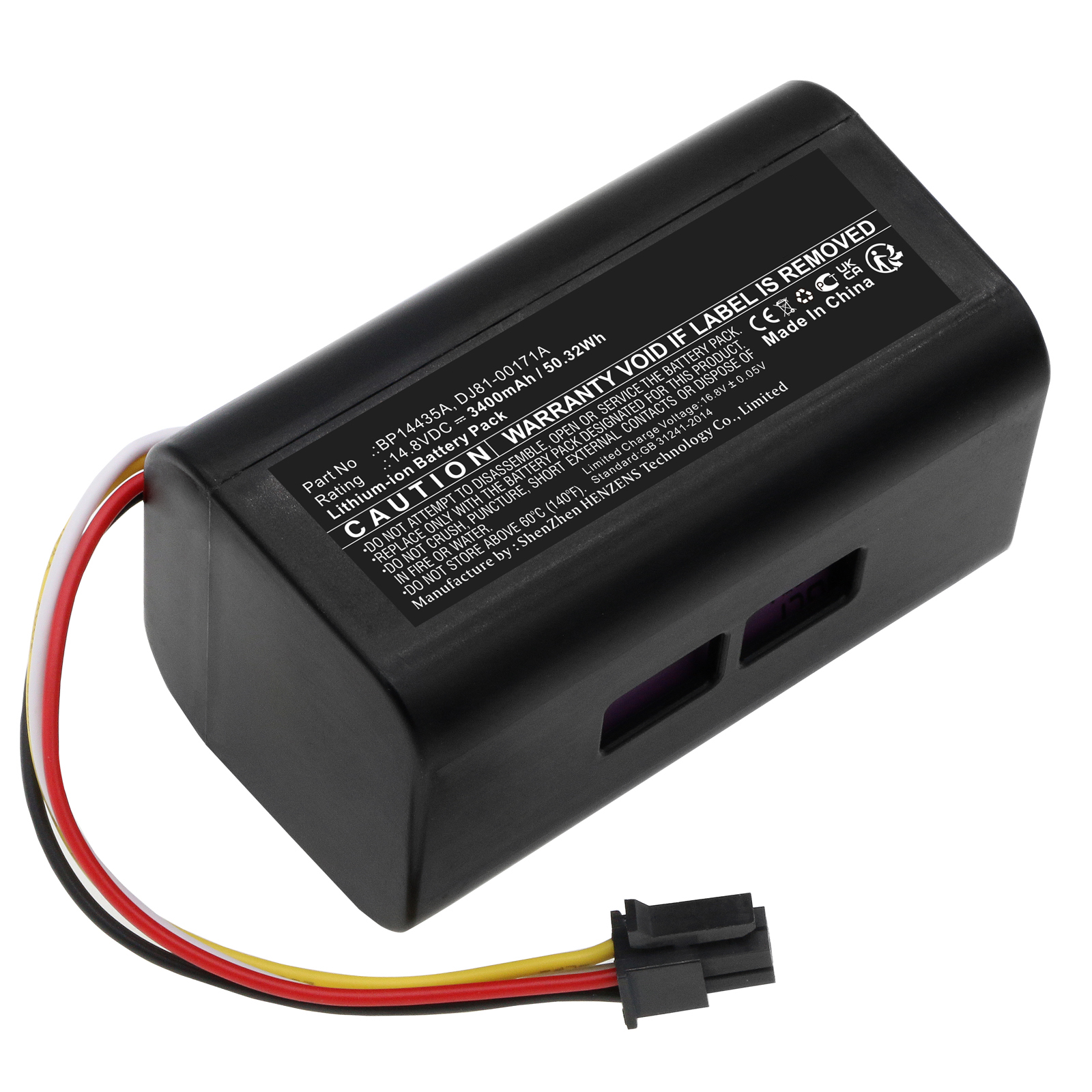Synergy Digital Vacuum Cleaner Battery, Compatible with Samsung BP14435A Vacuum Cleaner Battery (Li-ion, 14.8V, 3400mAh)