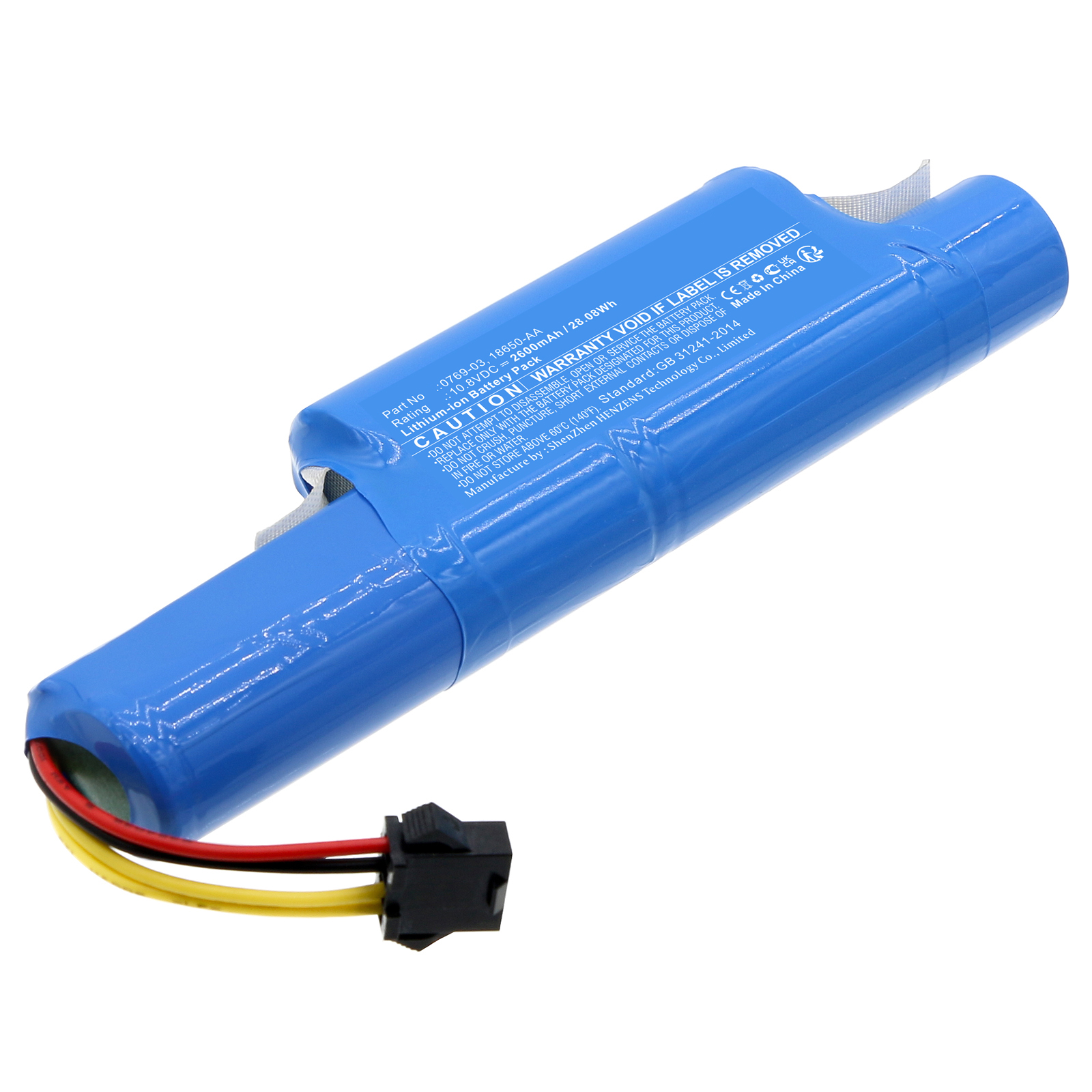 Synergy Digital Vacuum Cleaner Battery, Compatible with Vileda 0769-03 Vacuum Cleaner Battery (Li-ion, 10.8V, 2600mAh)