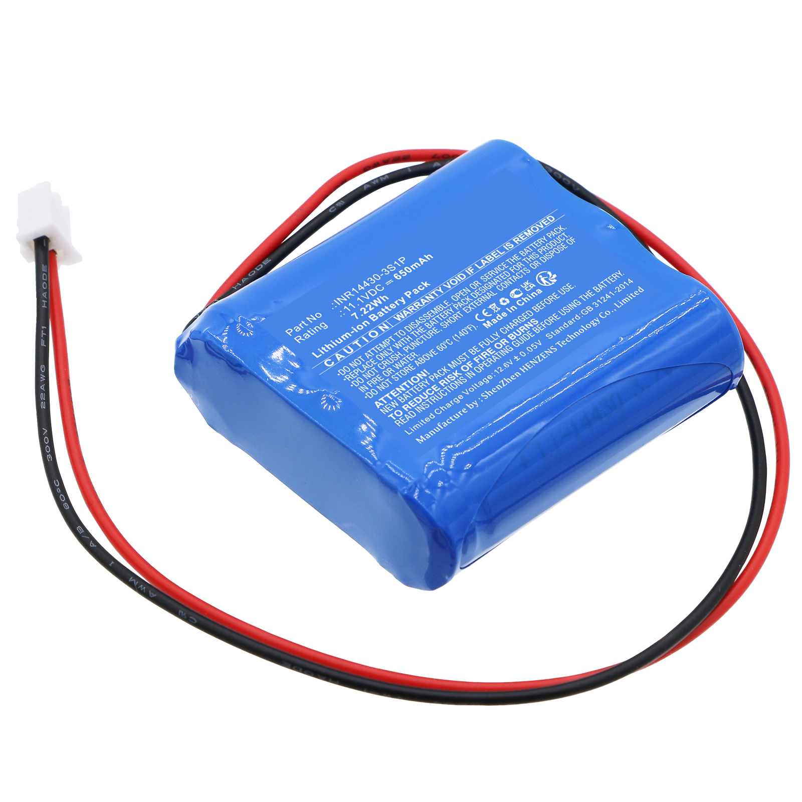 Synergy Digital Vacuum Cleaner Battery, Compatible with Xiaomi INR14430-3S1P Vacuum Cleaner Battery (Li-ion, 11.1V, 650mAh)