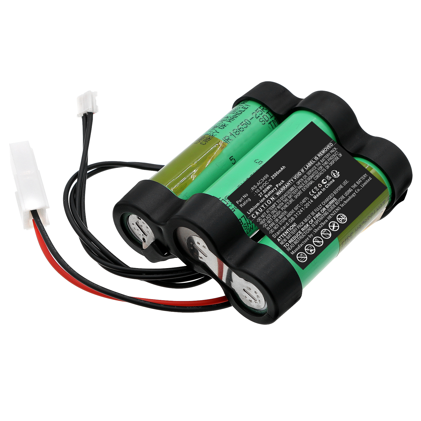 Synergy Digital Vacuum Cleaner Battery, Compatible with Rowenta RS-AC3499 Vacuum Cleaner Battery (Li-ion, 10.8V, 2500mAh)