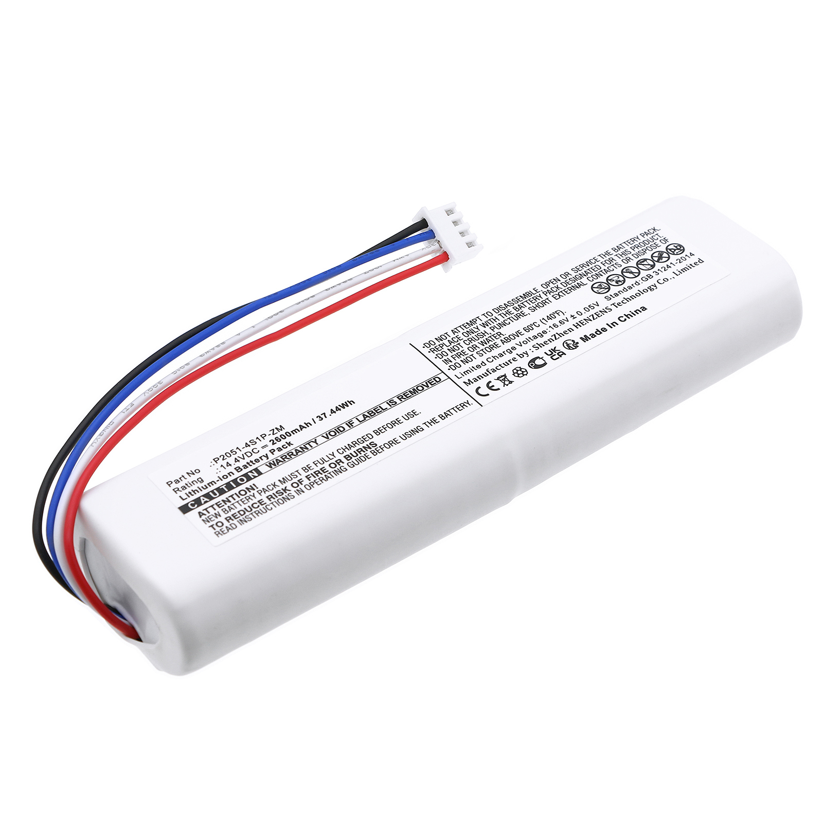 Synergy Digital Vacuum Cleaner Battery, Compatible with Xiaomi P2051-4S1P-ZM Vacuum Cleaner Battery (Li-ion, 14.4V, 2600mAh)