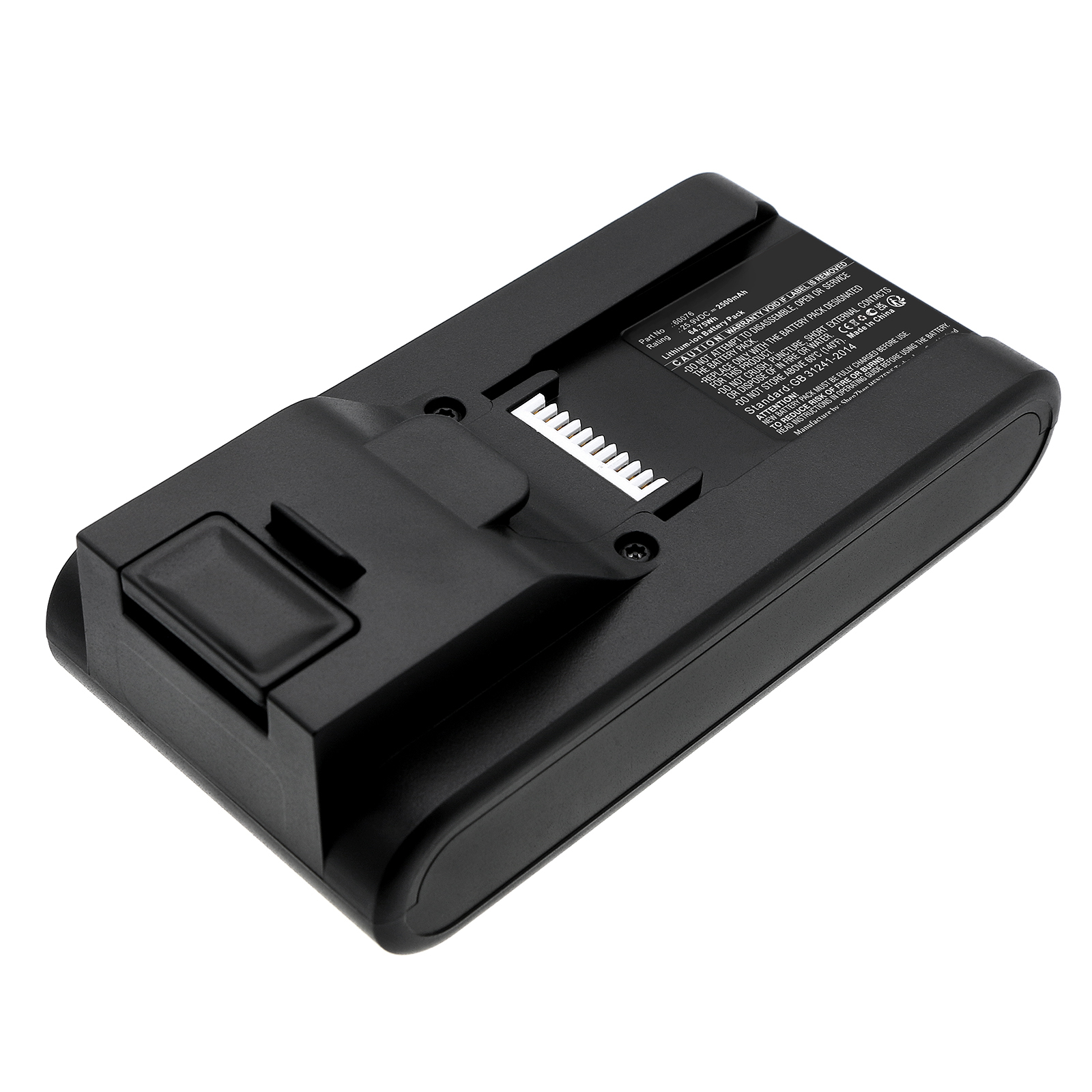 Synergy Digital Vacuum Cleaner Battery, Compatible with CECOTEC 60076 Vacuum Cleaner Battery (Li-ion, 25.9V, 2500mAh)